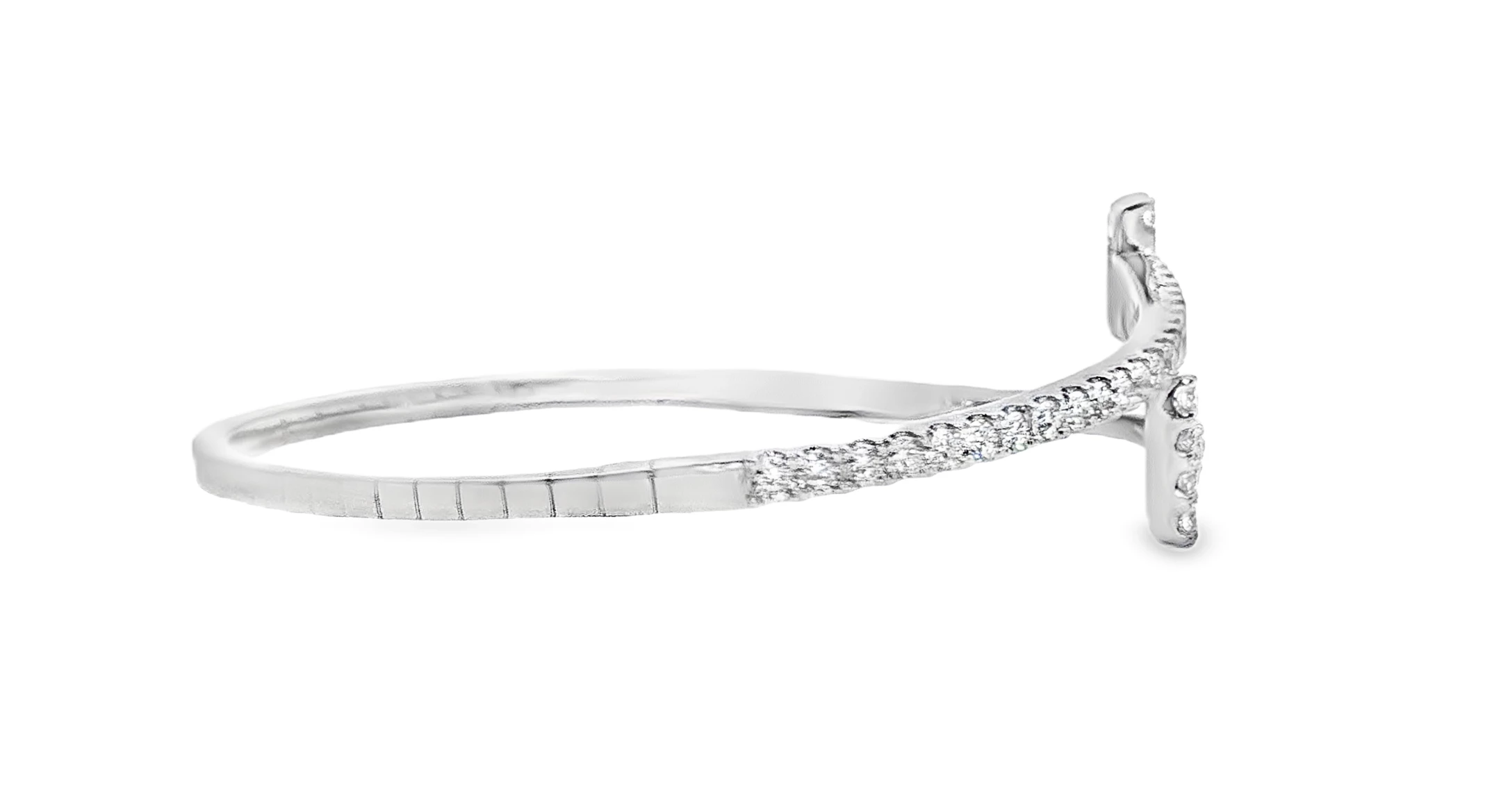 Elevate your style with this exquisite flexible bangle bracelet crafted from lustrous 14kt white gold-finish. Features a captivating design adorned with meticulously cut round brilliant diamonds, radiating unparalleled sparkle and sophistication. These bangles are a perfect fusion of modern artistry and timeless elegance. Diamond weight-2.00ct.