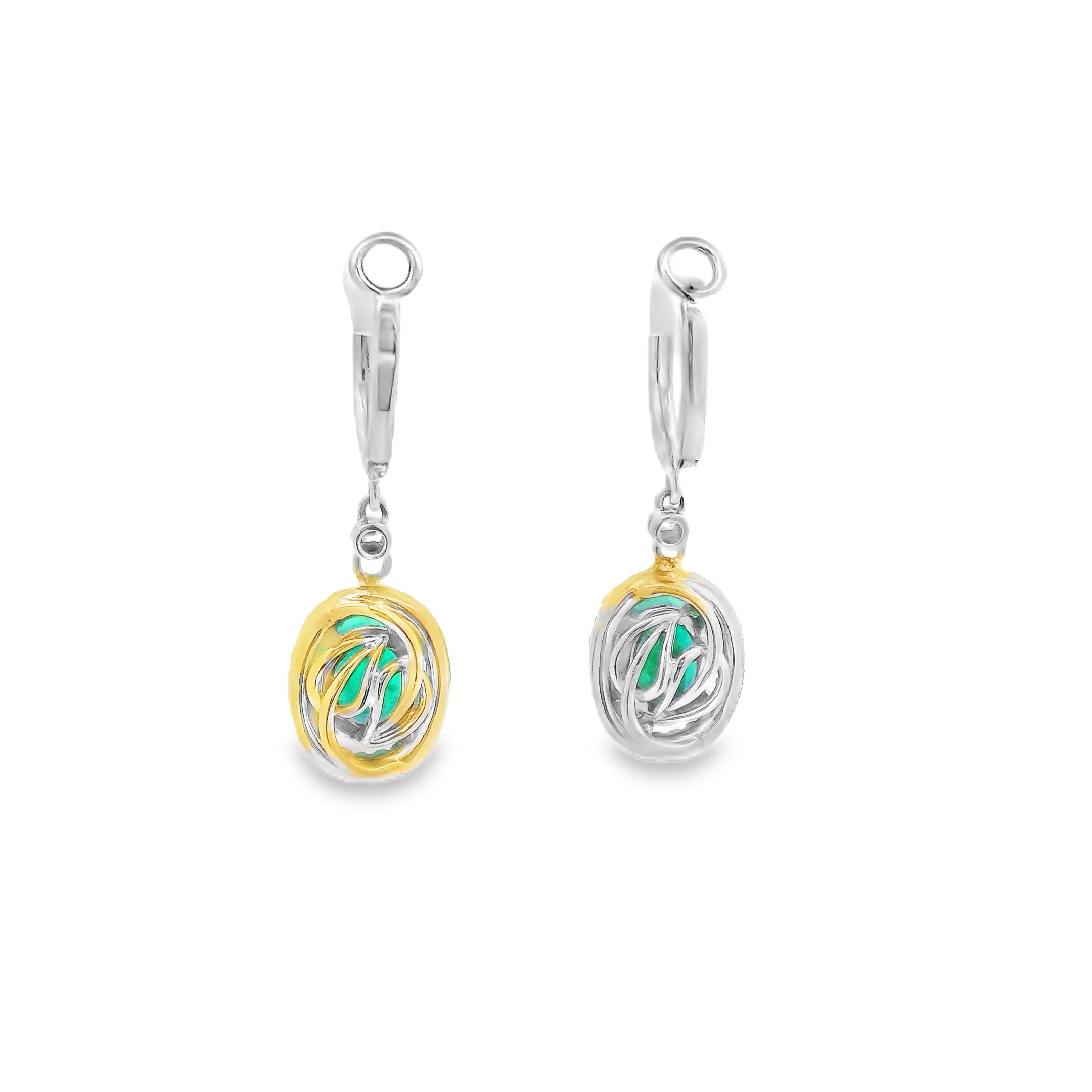 Emerald and Yellow Gold Dangle Earrings SKU DDI-590-10047 - Image 2