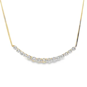 Smiley Gold Necklace with 16.77 ct of Round Cut Diamonds. SKU  1487