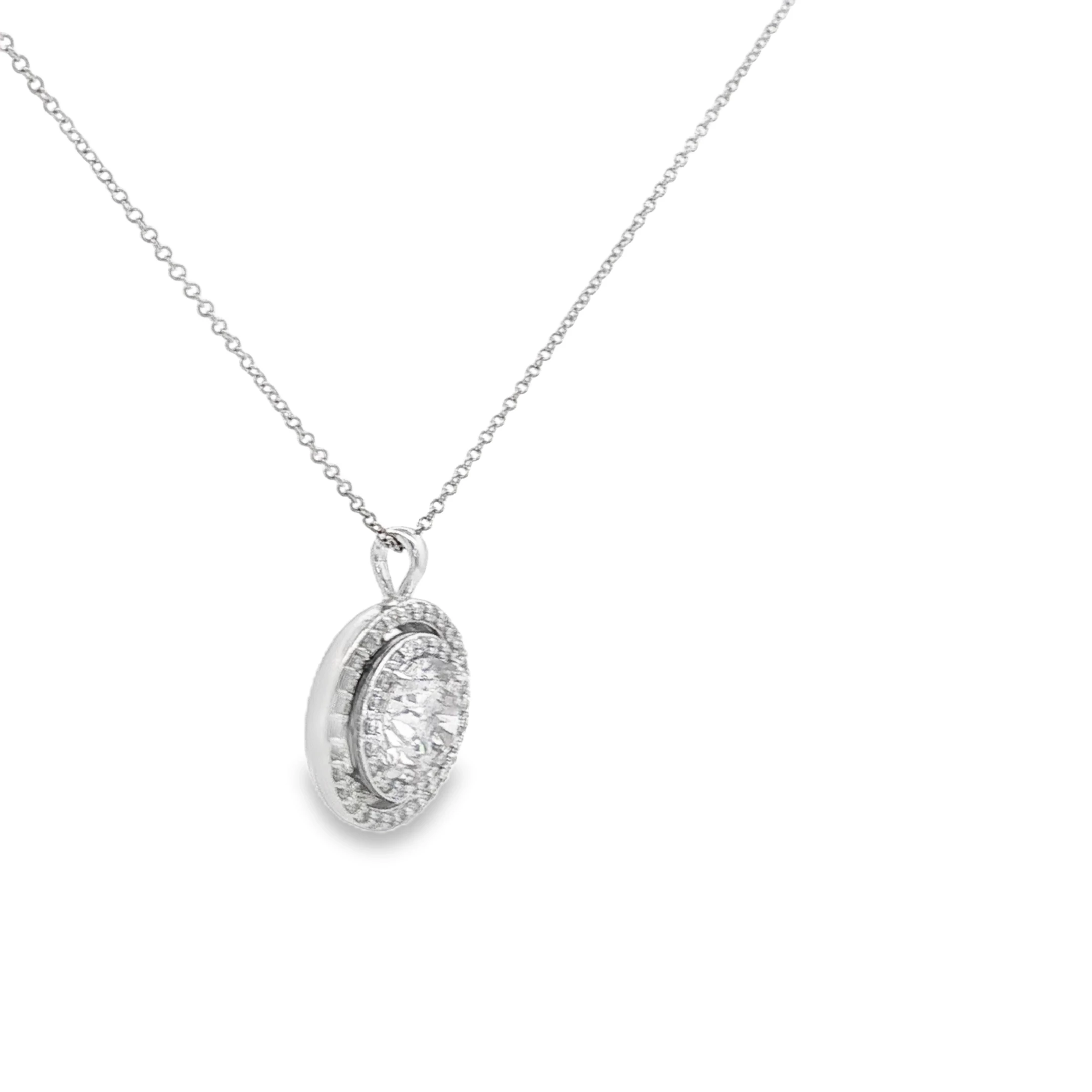 Cushion Cut Diamond Necklace in Rose Gold SKU 6989 - Image 2