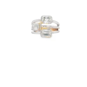 Yellow Gold Multi Stone Ring with Emerald Cut Diamonds SKU 6997