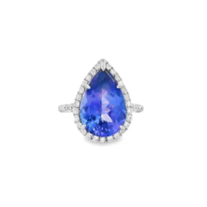 18kt White Gold Cocktail Ring with Pear-Shaped Tanzanite.  SKU DDI-5-10090