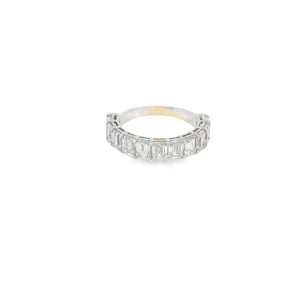 Yellow Gold Eternity Ring with Emerald Cut Diamonds.   SKU 6054