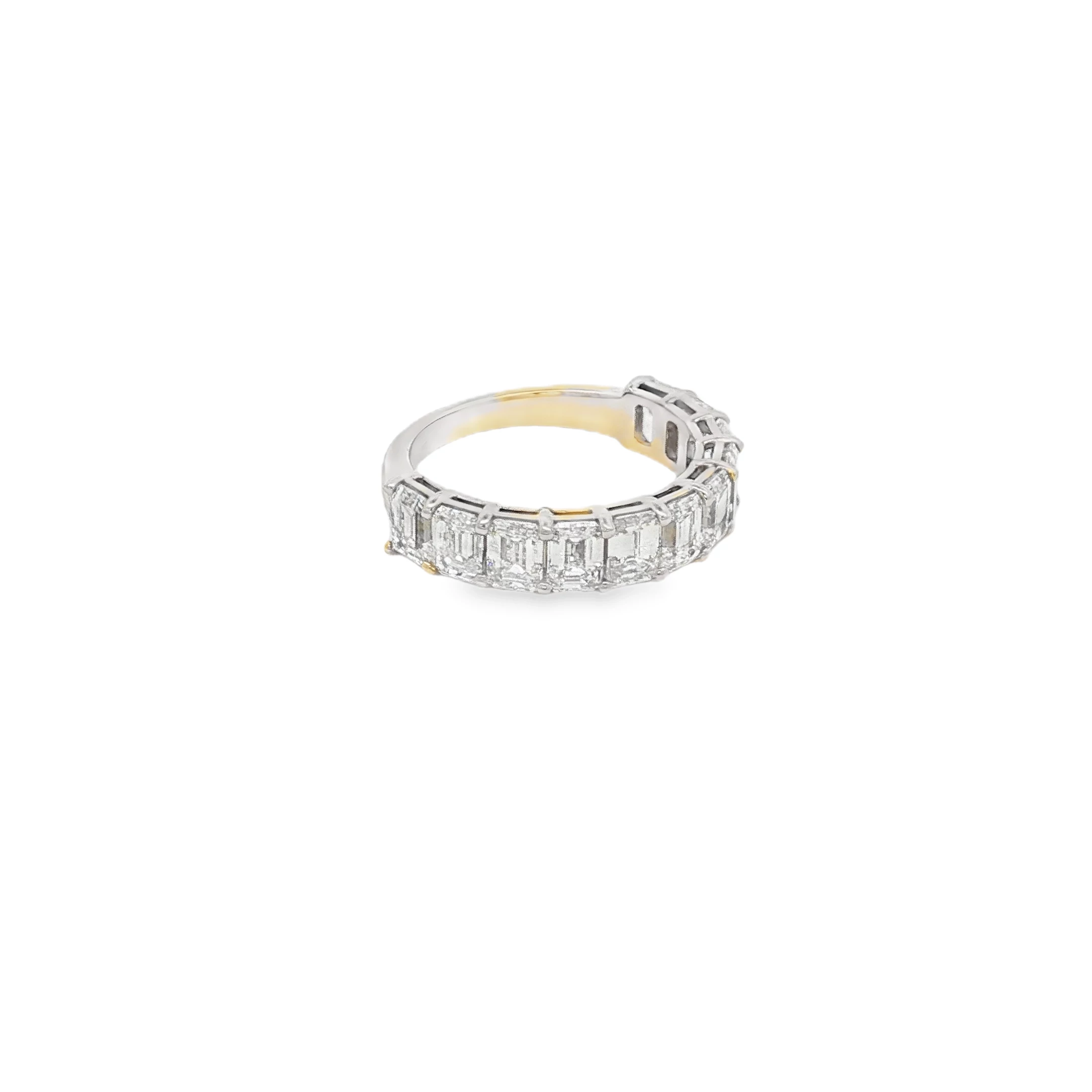 Yellow Gold Eternity Ring with Emerald Cut Diamonds. SKU 6054 - Image 3