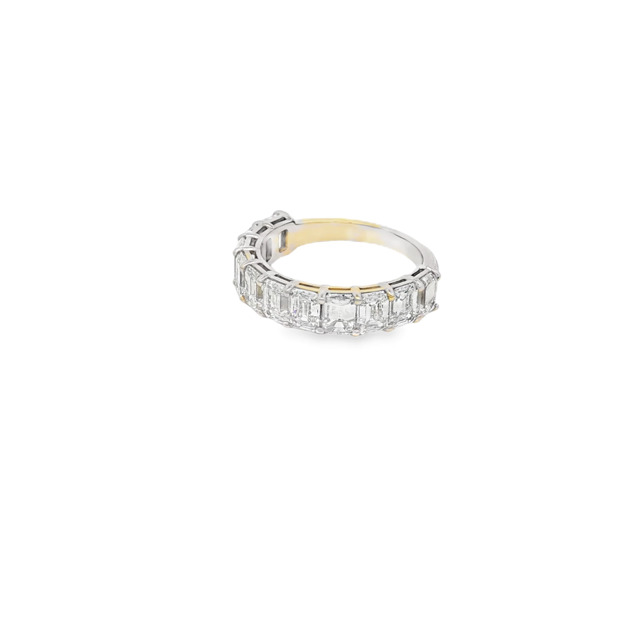 Yellow Gold Eternity Ring with Emerald Cut Diamonds. SKU 6054 - Image 2