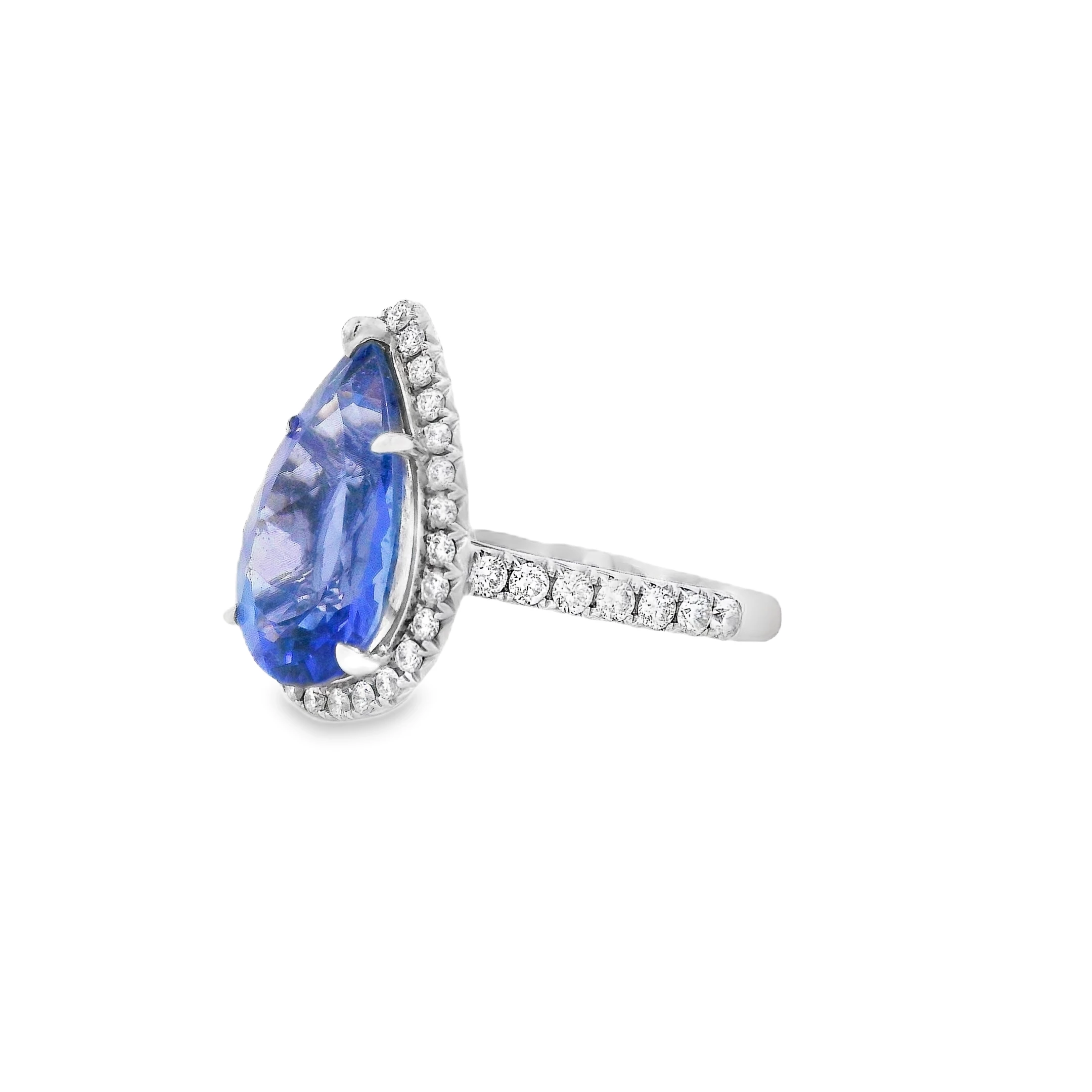 18kt White Gold Cocktail Ring with Pear-Shaped Tanzanite. SKU DDI-5-10090 - Image 2