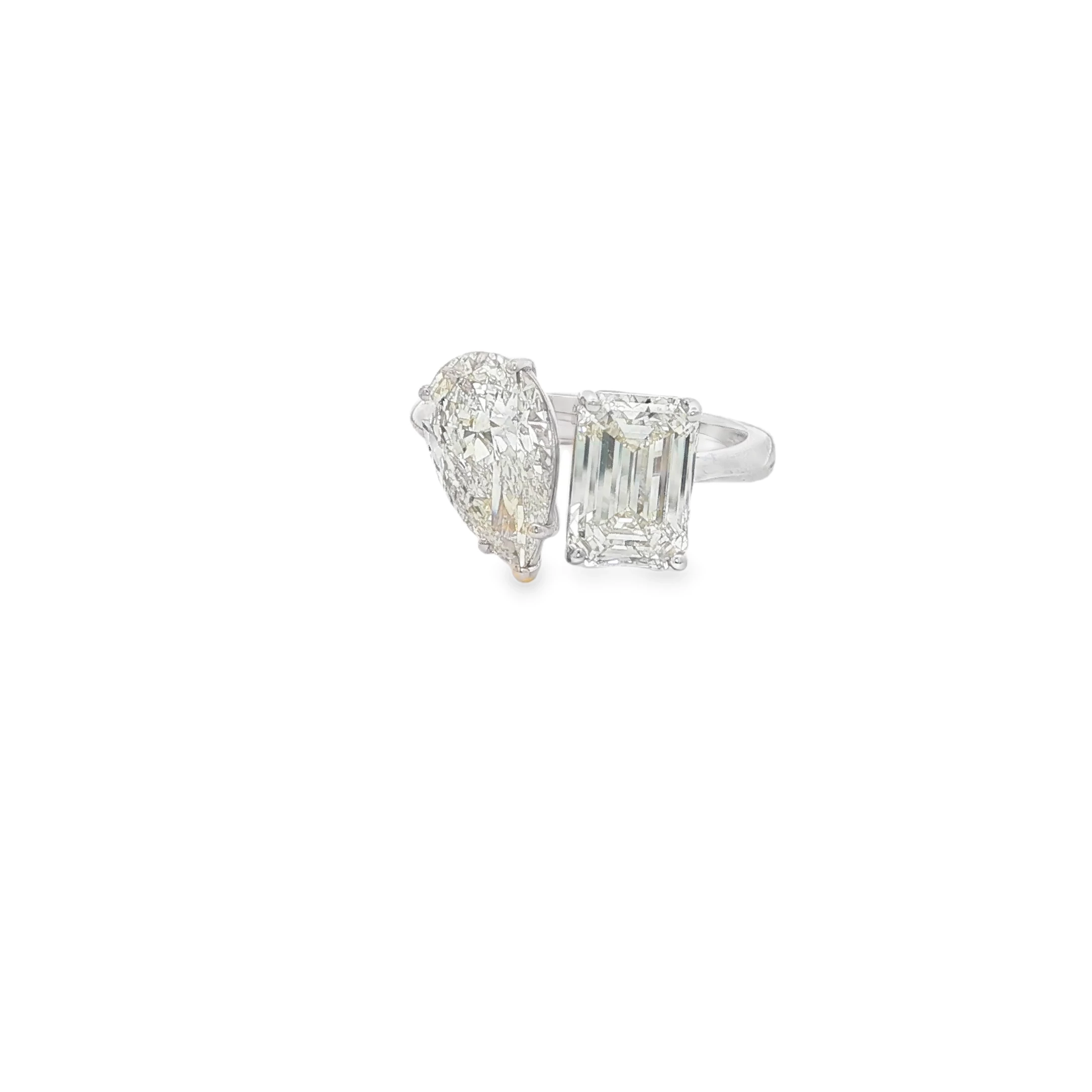 Fancy Yellow Pear Cut Diamond Multistone Ring in Yellow Gold. SKU 7001
