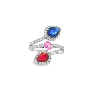 14kt White Gold Gemstone Statement Ring. SKU DDi-5-10037