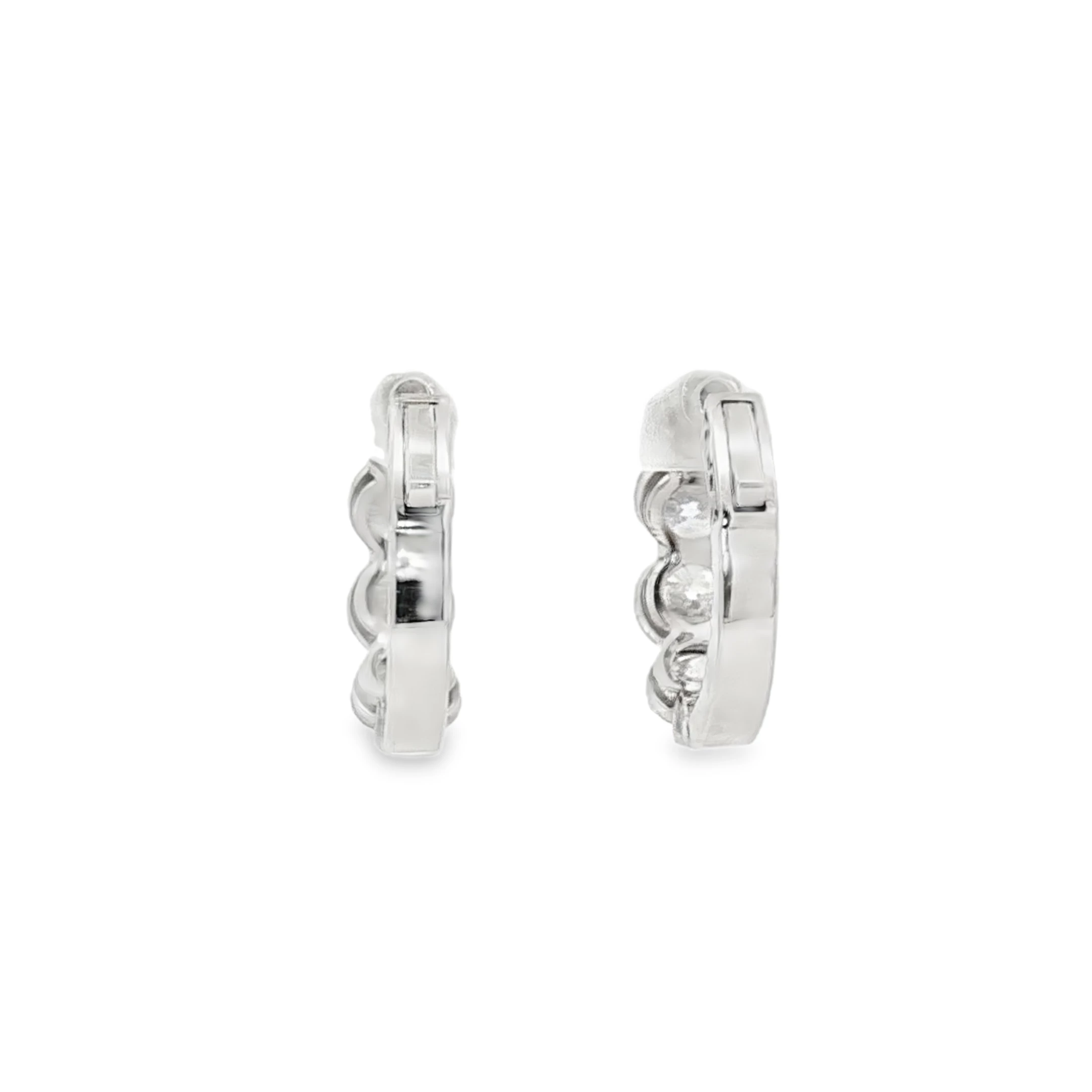 18K White Gold Drop Earrings with 8.22 Round Brilliant Cut Diamonds. SKU 1073 - Image 2