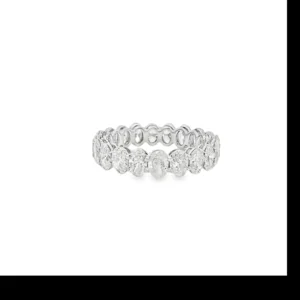 14k White Gold Ring with Oval Cut Diamonds. SKU 1359 LGD