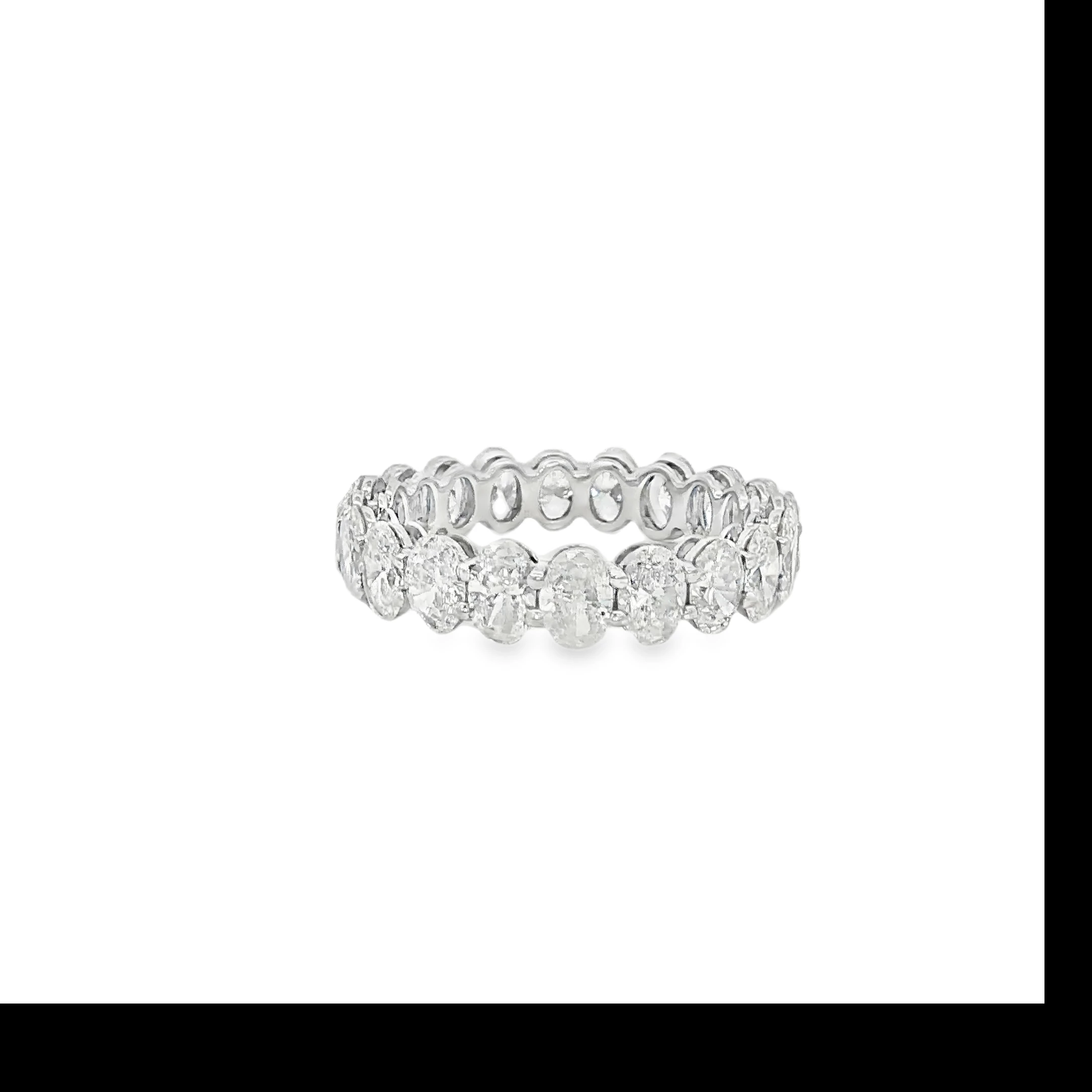 14k White Gold Ring with Oval Cut Diamonds. SKU 1359 LGD