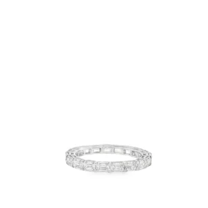 Platinum Eternity Ring with Emerald Cut Diamonds in White Gold   SKU   1360 LGD