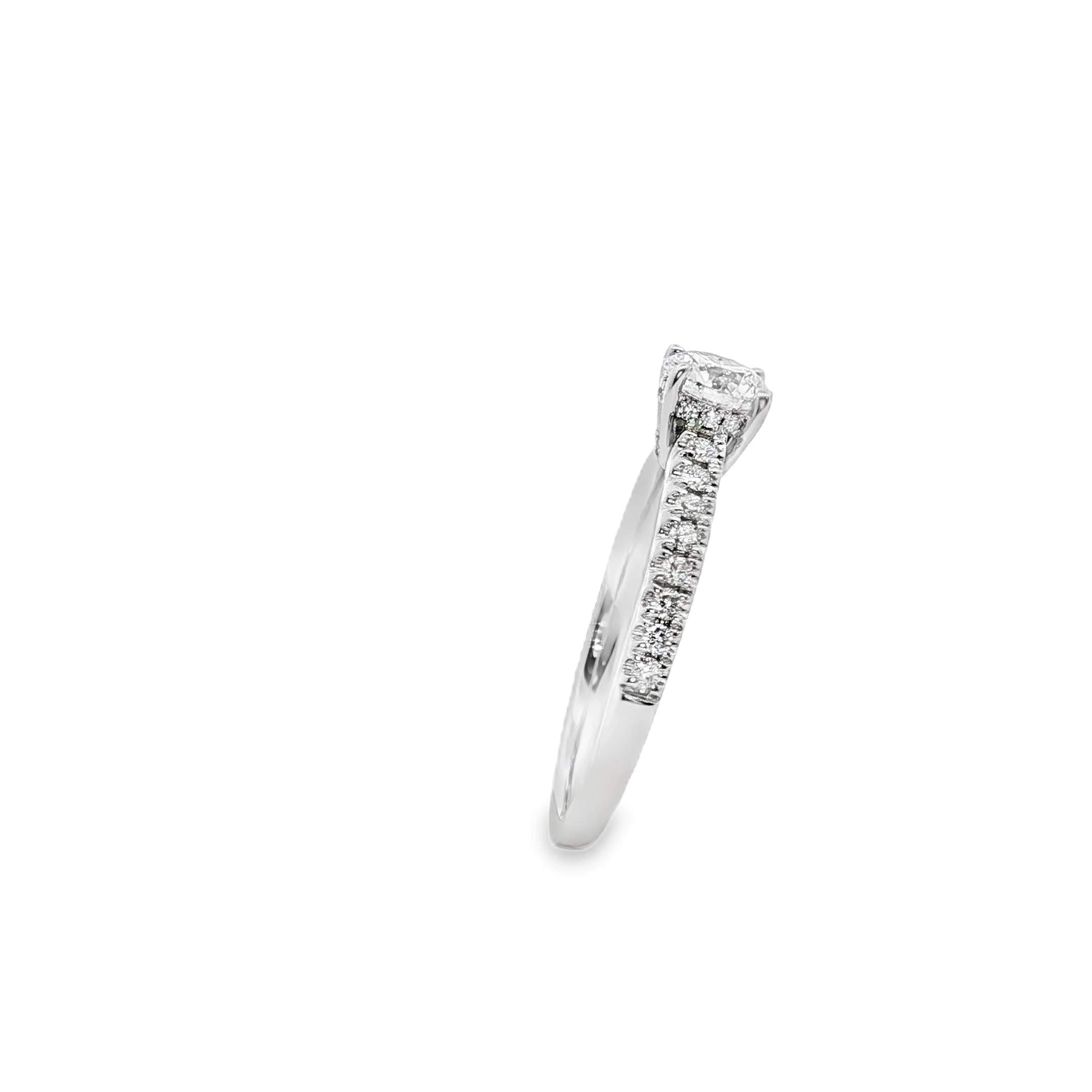 Platinum Engagement Ring with Round Brilliant Cut Diamond SKU 144516R38B - Image 3