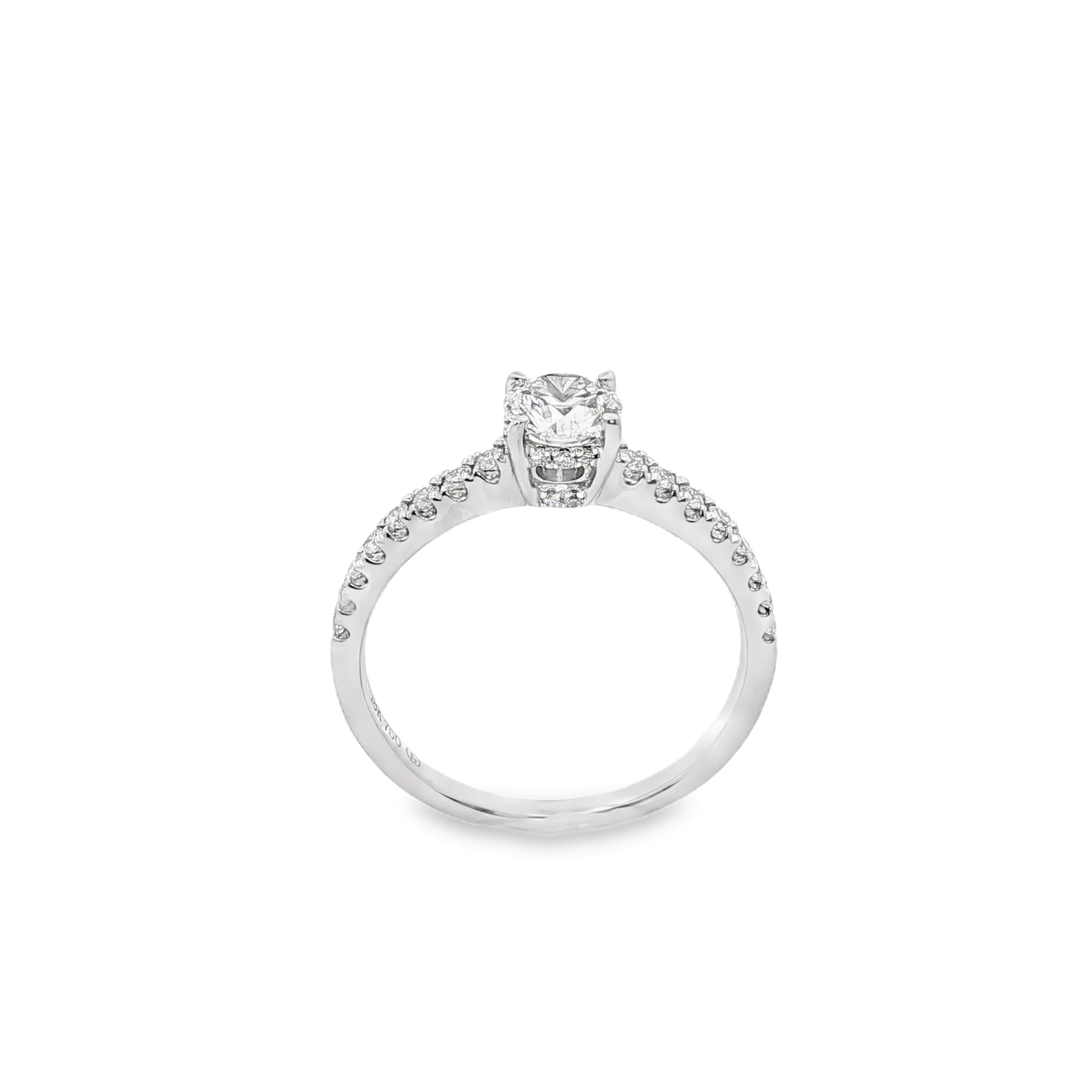 Platinum Engagement Ring with Round Brilliant Cut Diamond SKU 144516R38B - Image 2