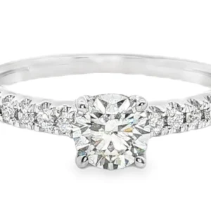 Platinum Engagement Ring with Round Brilliant Cut Diamond