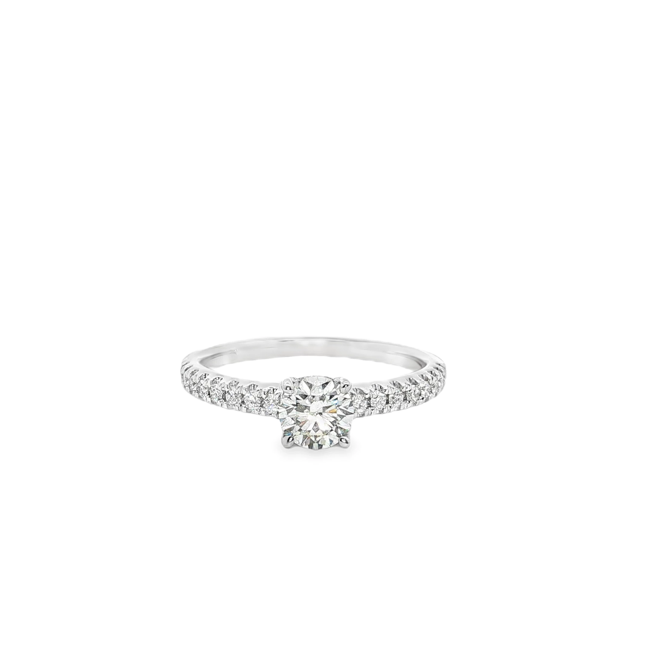 Platinum Engagement Ring with Round Brilliant Cut Diamond SKU 144516R38B
