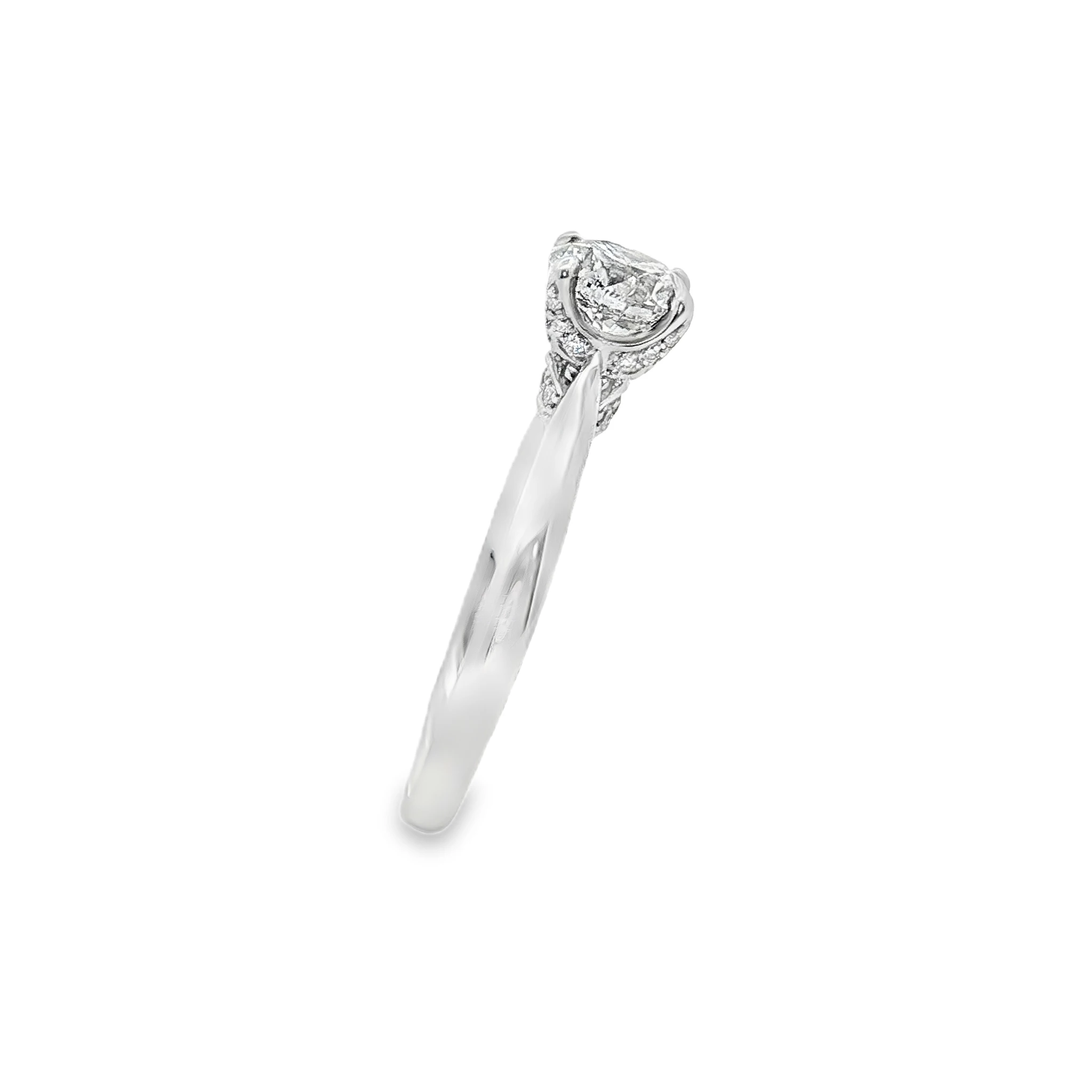 Platinum Solitaire Ring with Round Brilliant Cut Diamond. SKU 144520R38B - Image 4