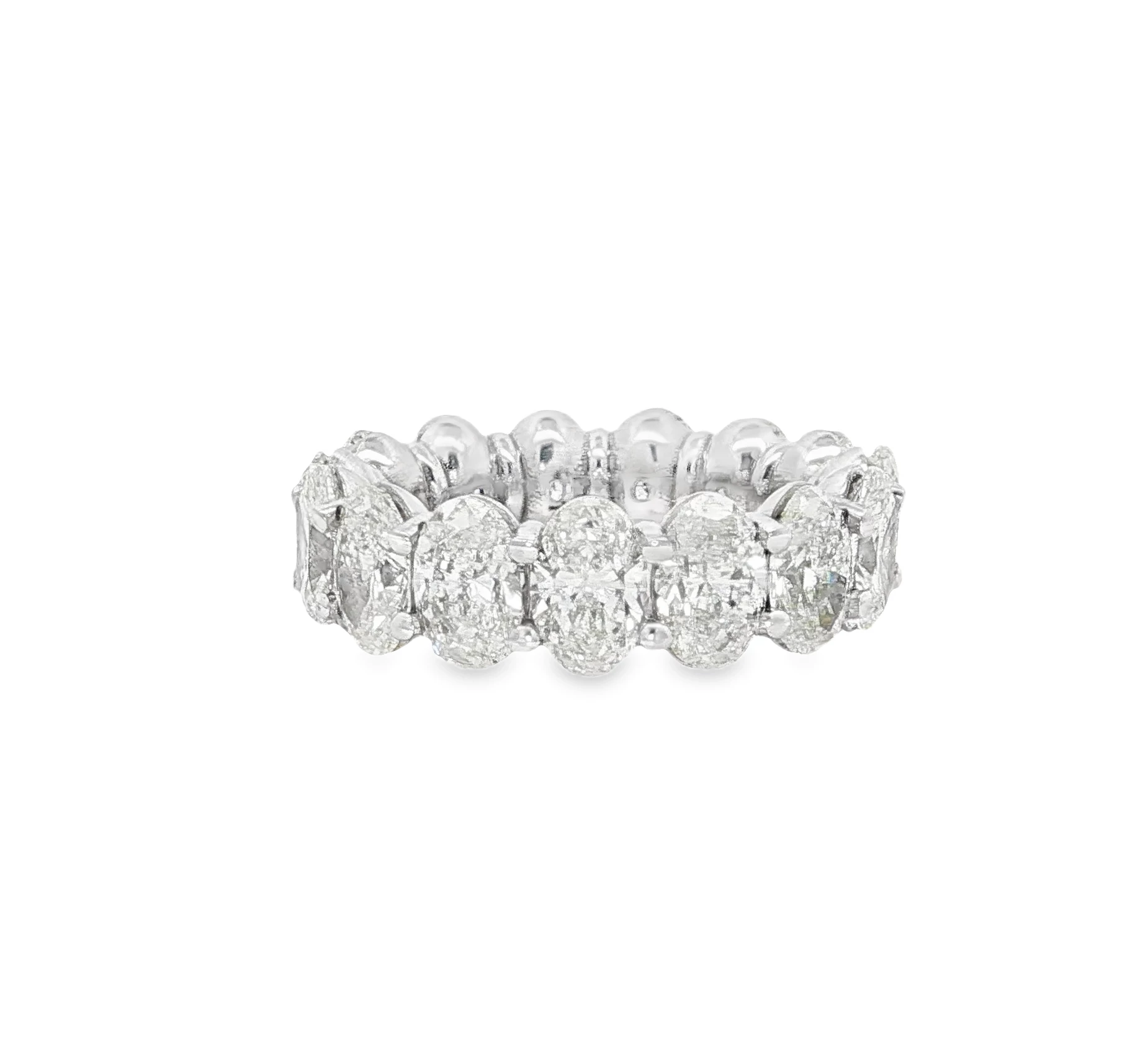 White Gold Eternity Ring with Oval Cut Diamonds. SKU 1705 - Image 4