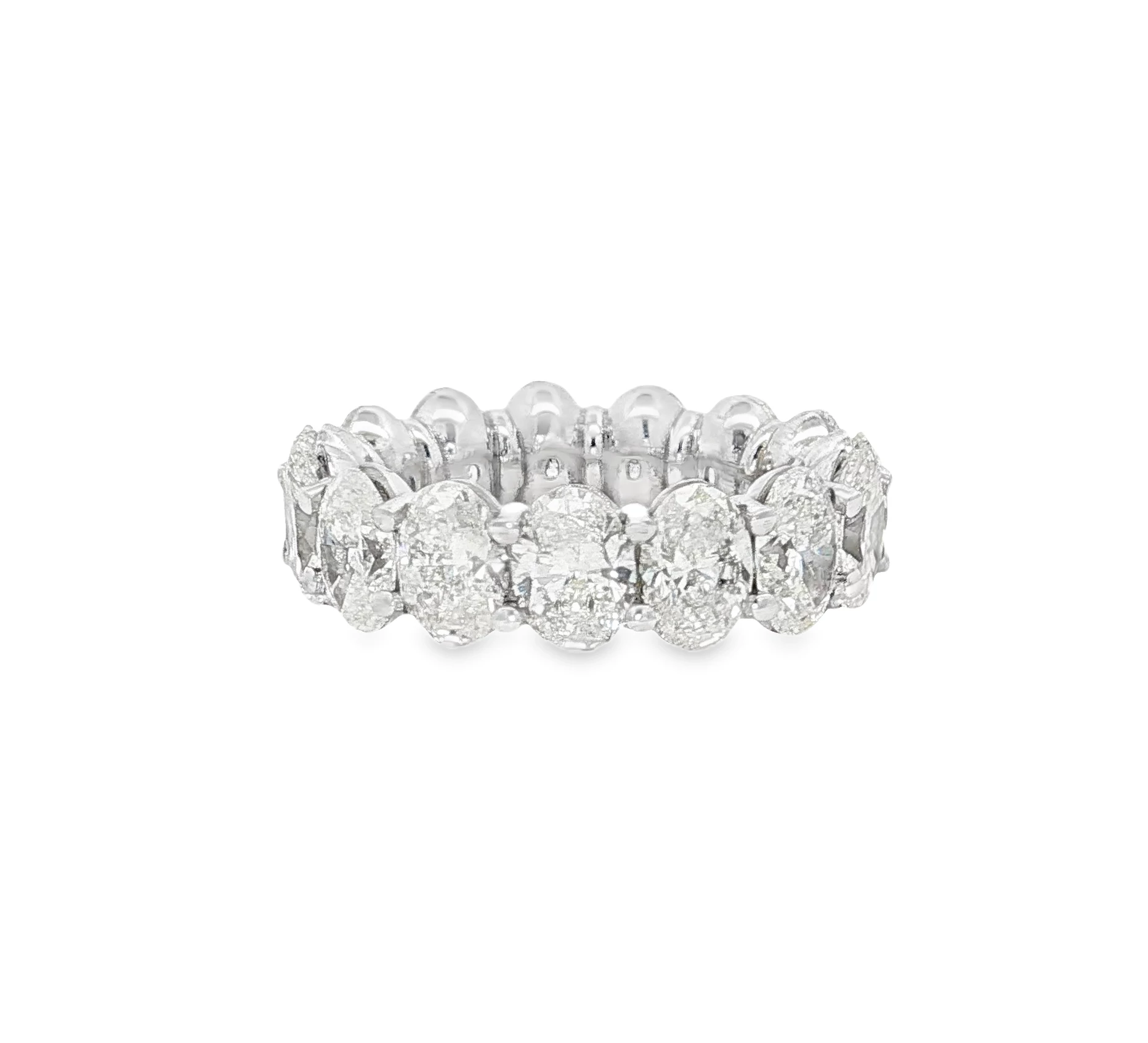 White Gold Eternity Ring with Oval Cut Diamonds. SKU 1705 - Image 3