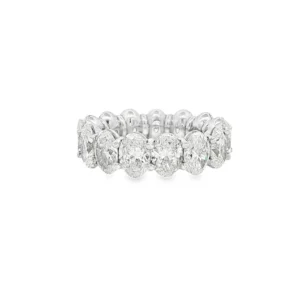 White Gold Eternity Ring with Oval Cut Diamonds.  SKU 1705