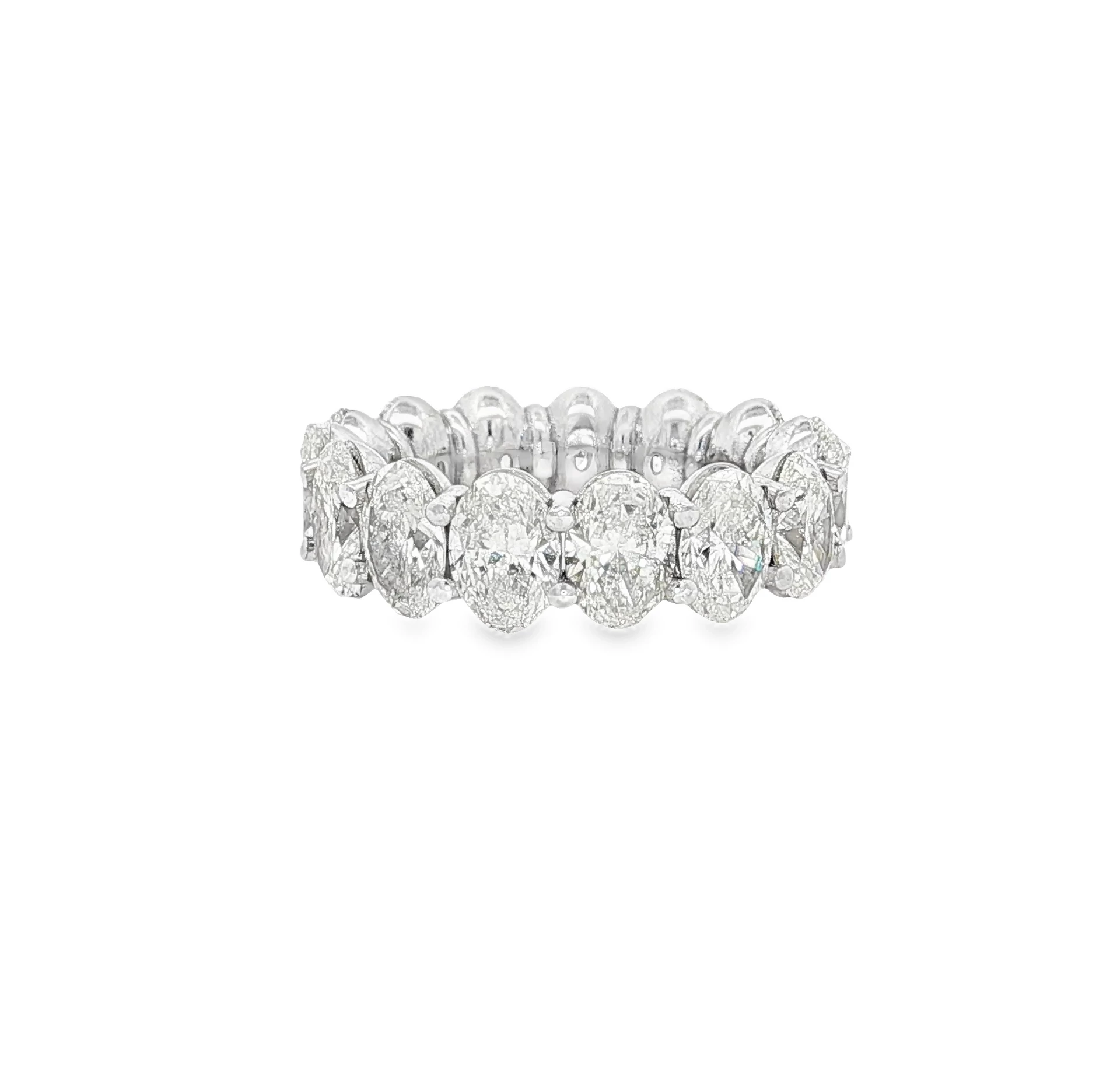 White Gold Eternity Ring with Oval Cut Diamonds. SKU 1705