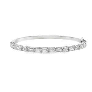 14kt White Gold Tennis Bracelet with 8CT of Emerald Cut Diamonds. SKU 1780