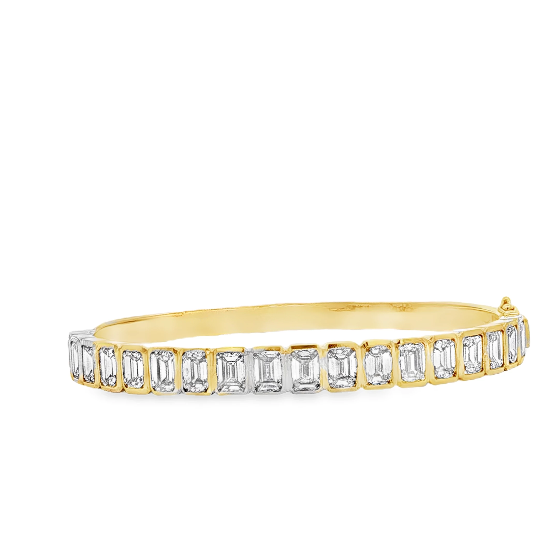 14KYG Emerald Cut Diamond Yellow Gold Tennis Bracelet. SKU 1788