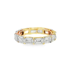 Gold Eternity Ring with 4.69 CT Emerald Cut Diamonds. SKU 1794