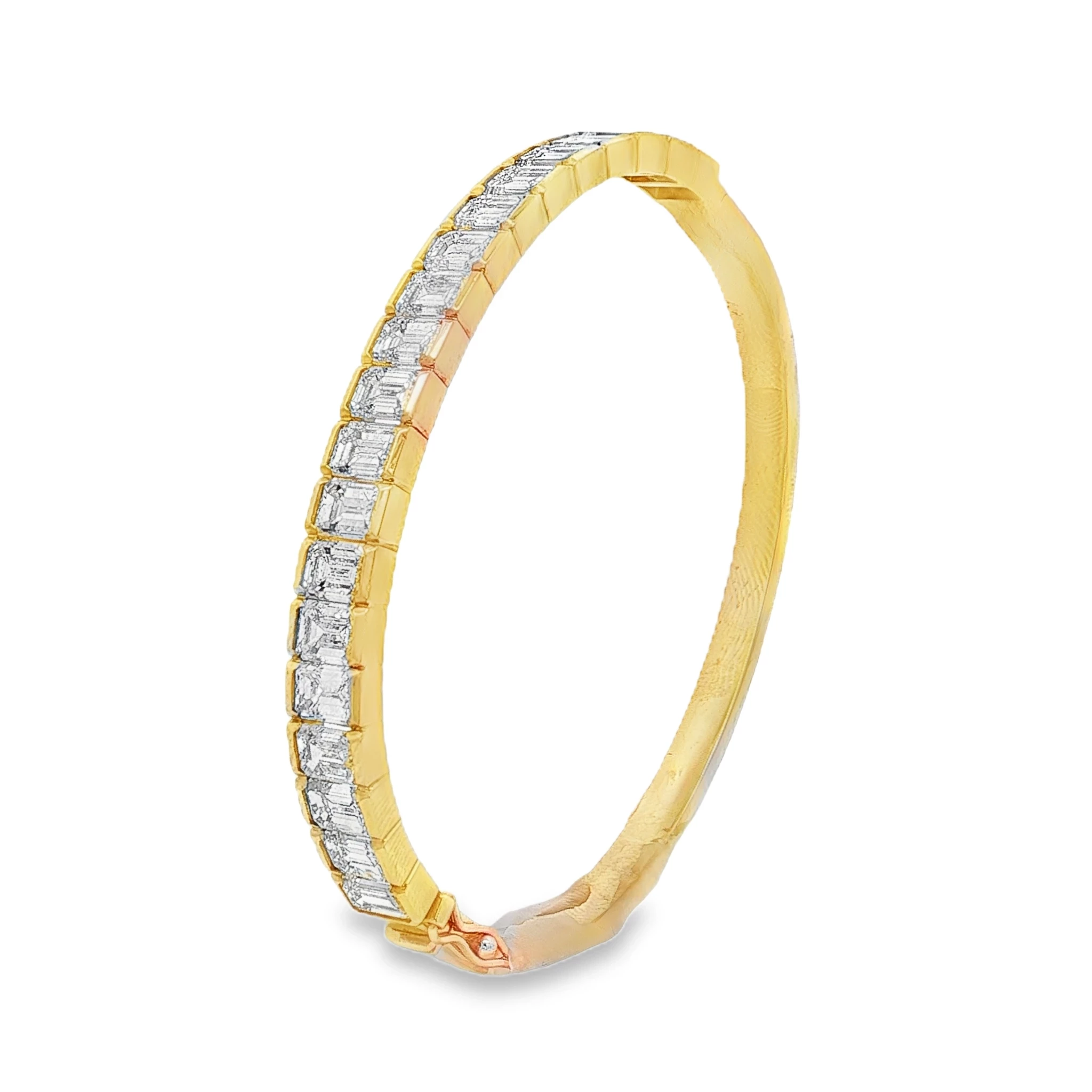 14KYG Emerald-Cut Diamond , 10.45 CT, Bangle Bracelet SKU 1965 - Image 2