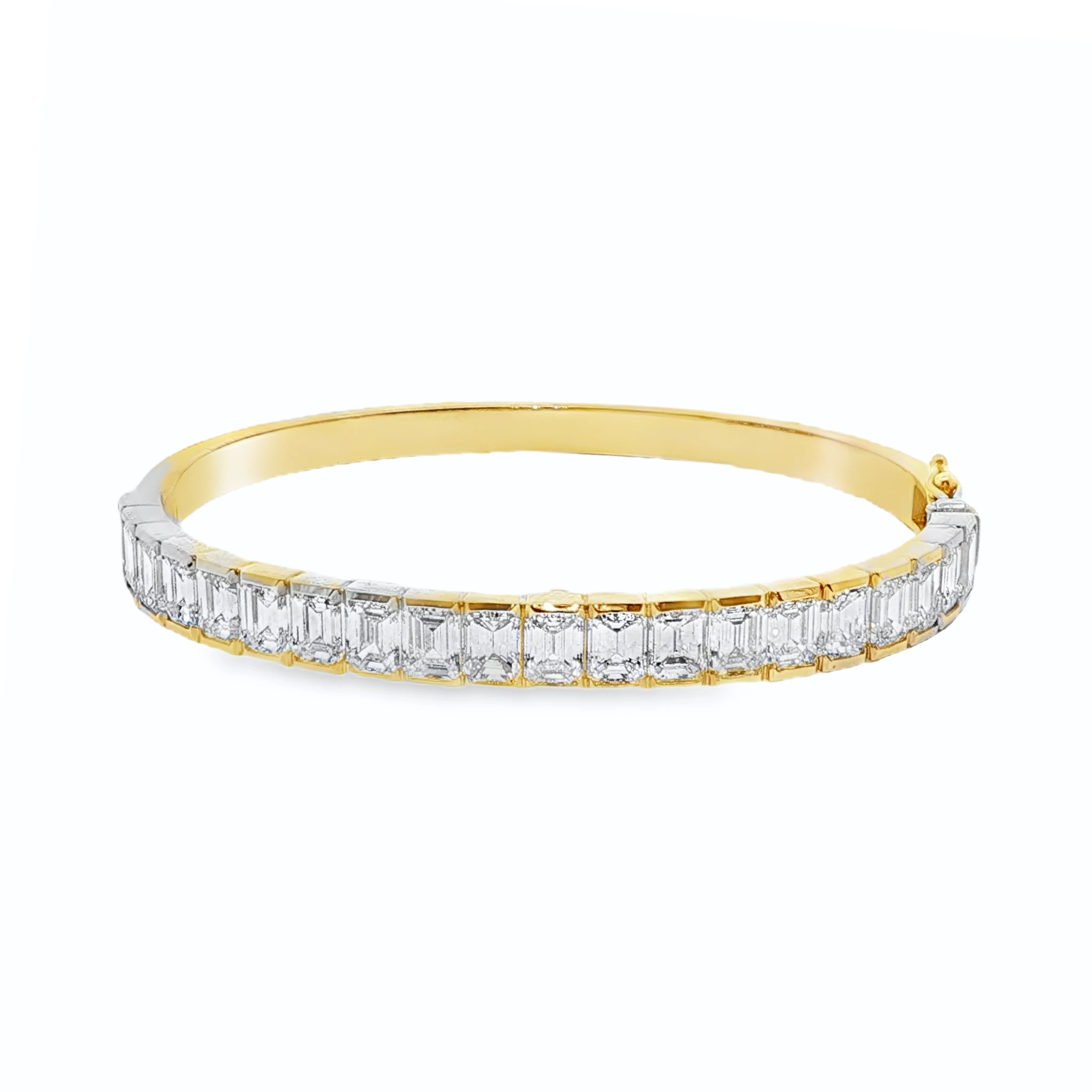 14KYG Emerald-Cut Diamond , 10.45 CT, Bangle Bracelet SKU 1965
