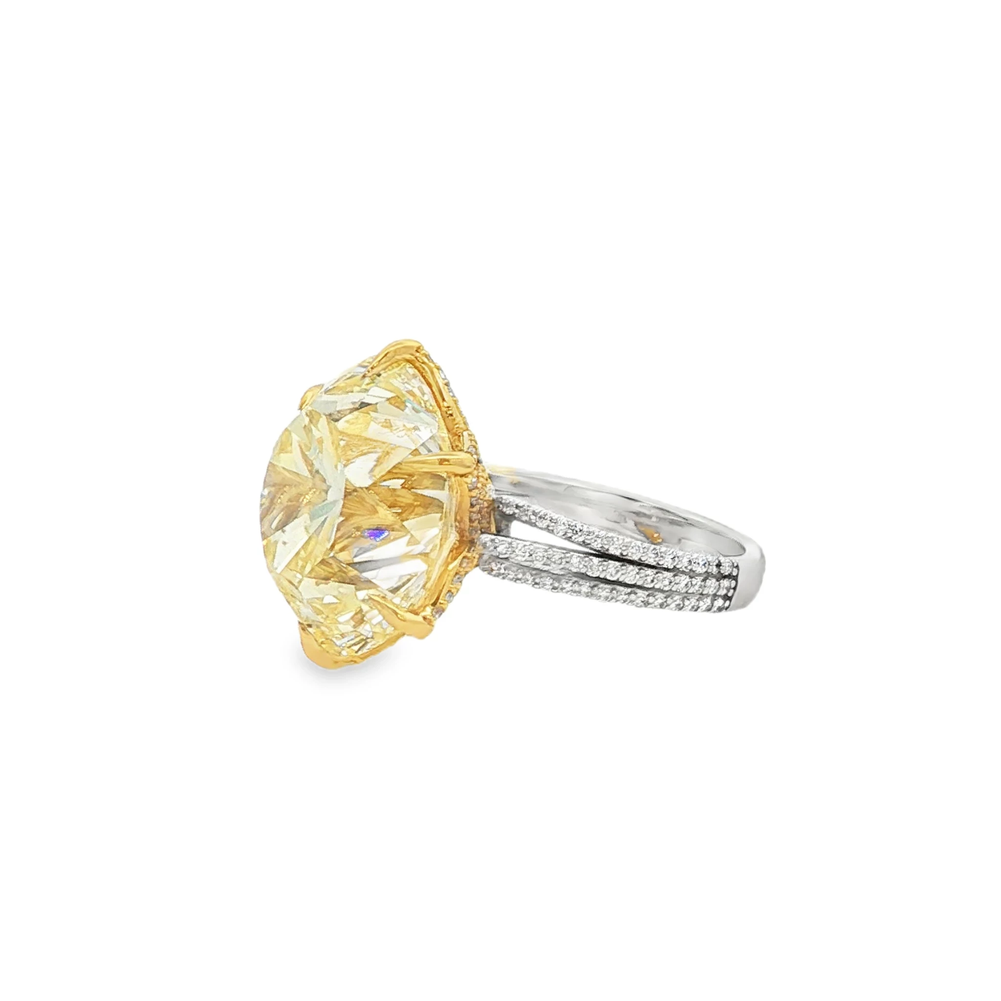 Fancy Yellow Diamond Cocktail Ring in Gold with Brilliant Cut SKU 21ct FIY SI1 - Image 4