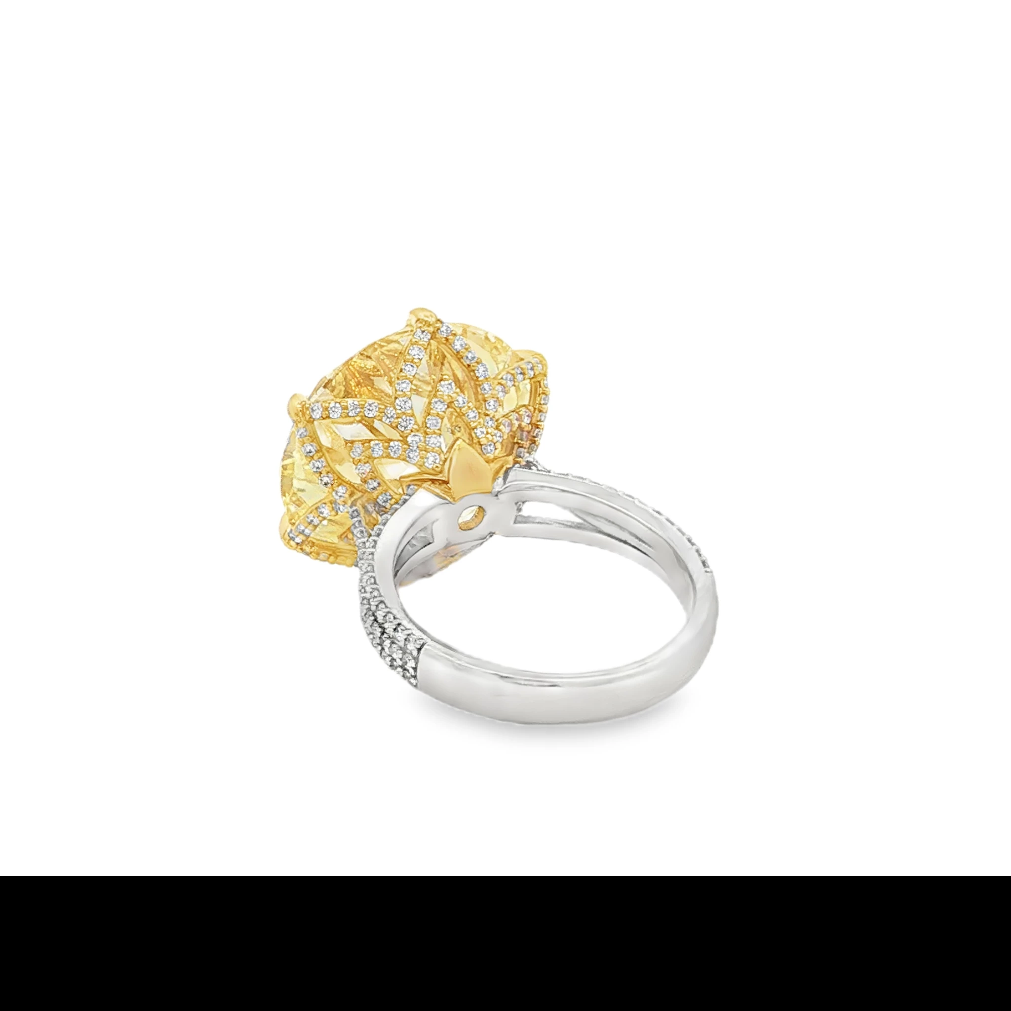 Fancy Yellow Diamond Cocktail Ring in Gold with Brilliant Cut SKU 21ct FIY SI1 - Image 3