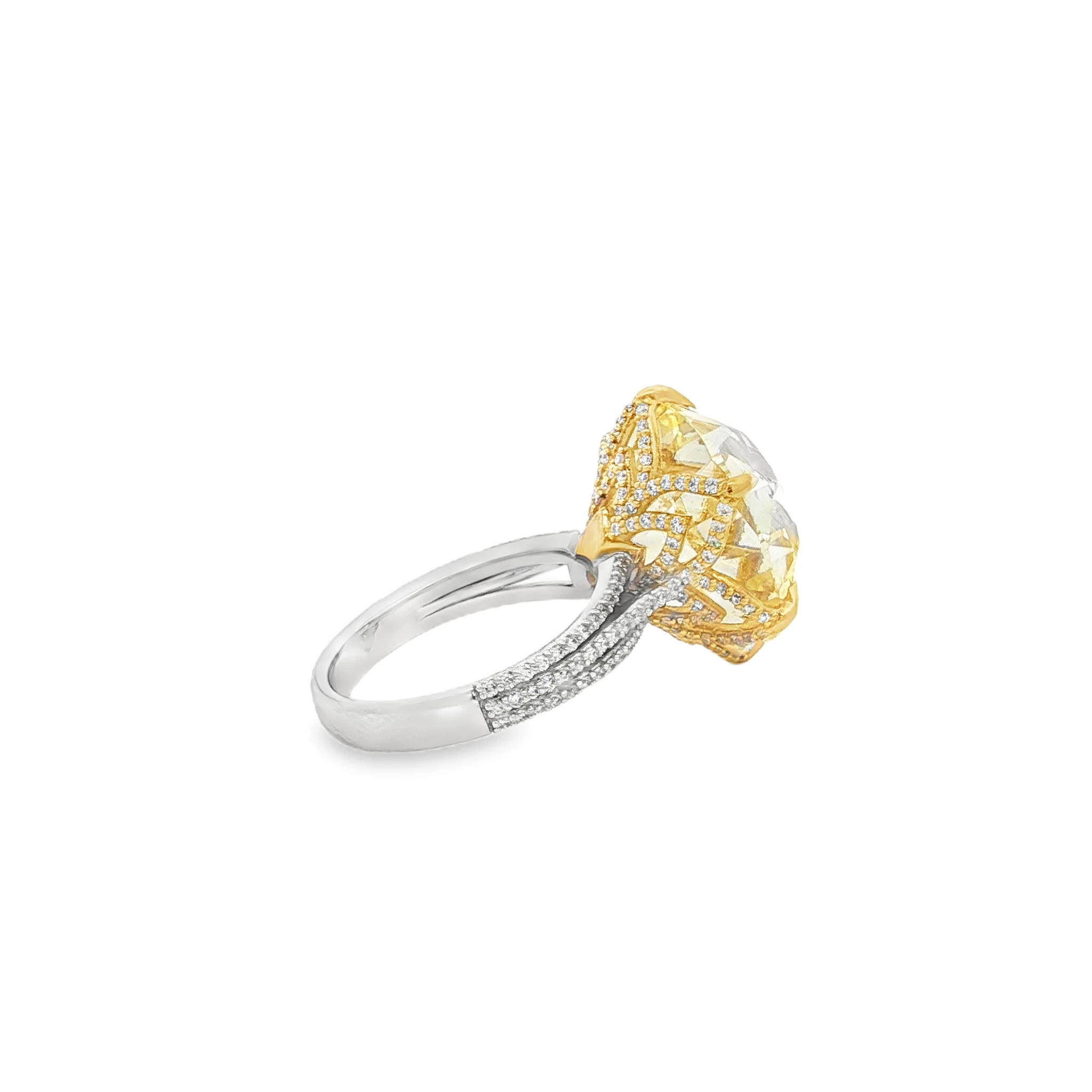 Fancy Yellow Diamond Cocktail Ring in Gold with Brilliant Cut SKU 21ct FIY SI1 - Image 2