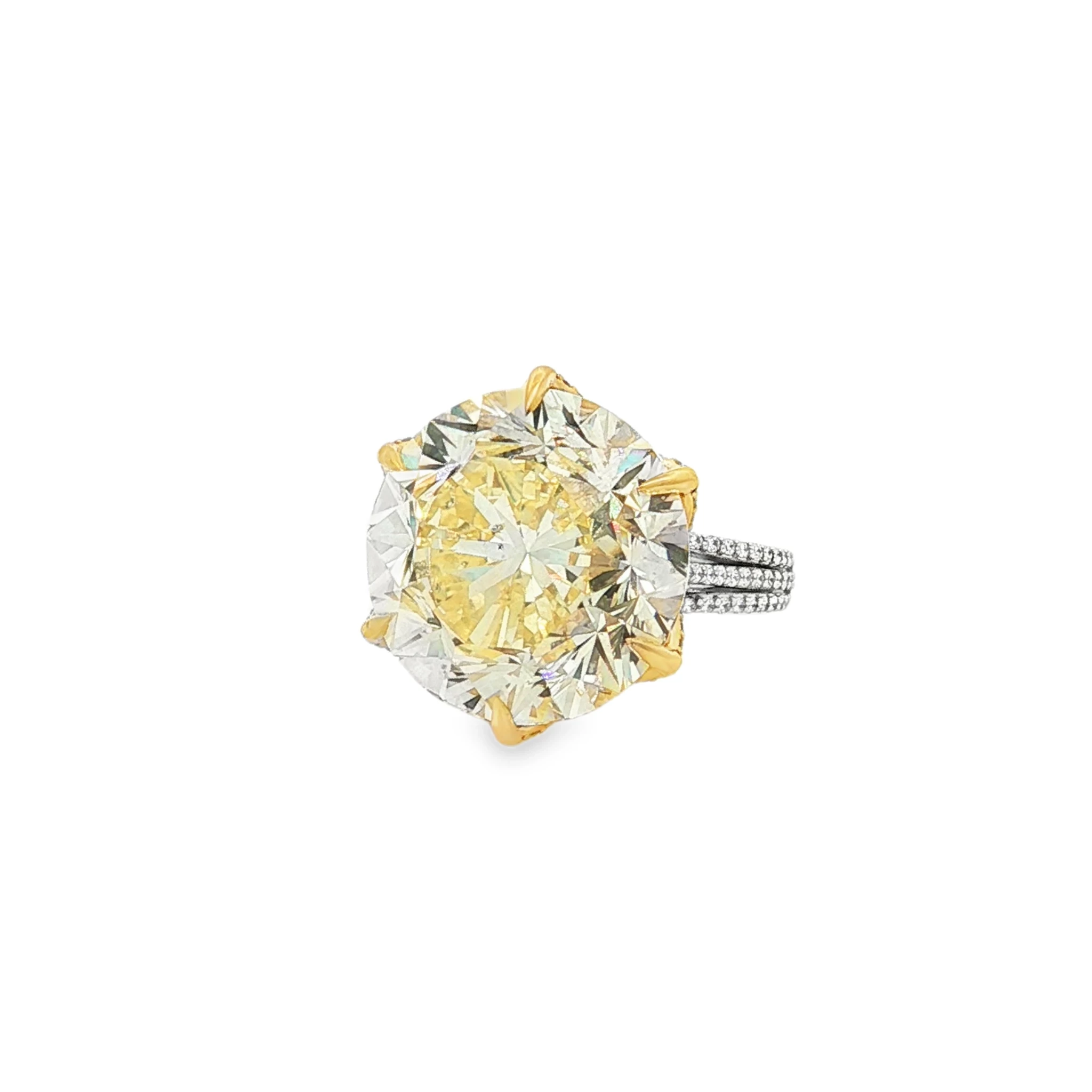 Fancy Yellow Diamond Cocktail Ring in Gold with Brilliant Cut SKU 21ct FIY SI1