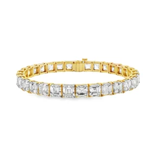 18K YG Radiant-Cut Diamond , 31 stones, 32.49 ct, Tennis Bracelet ST. SKU 2293