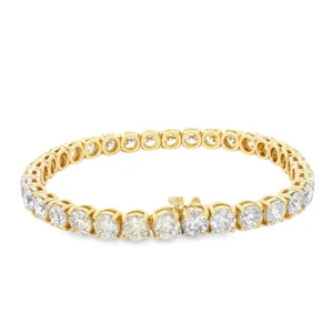 18K Yellow Gold Tennis Bracelet with 17.73 ct of Brilliant-Cut Diamonds.     SKU 2302
