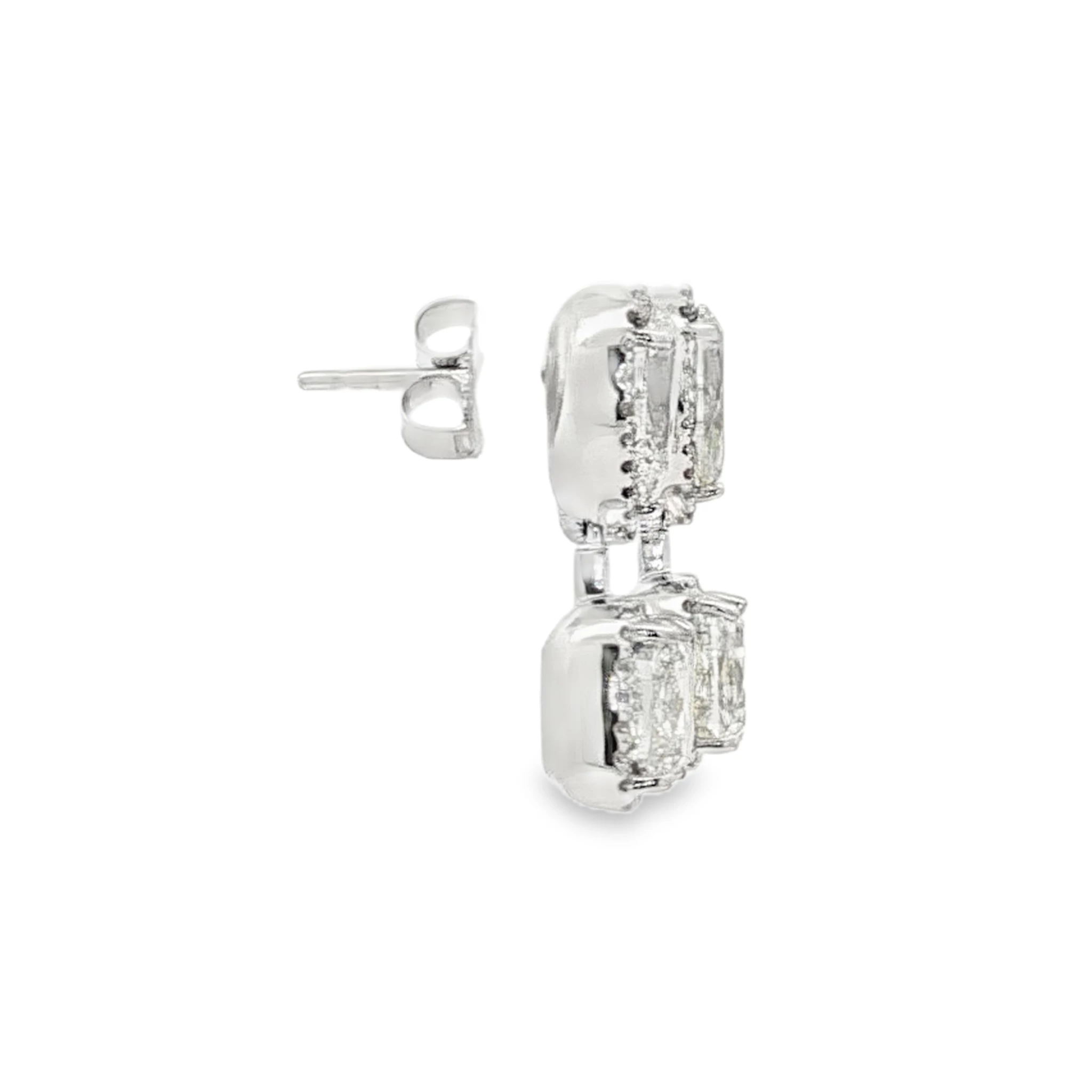 earring with Fancy Yellow Pear-Shaped Diamond Drop Earrings in White Gold. SKU 2525 - Image 3