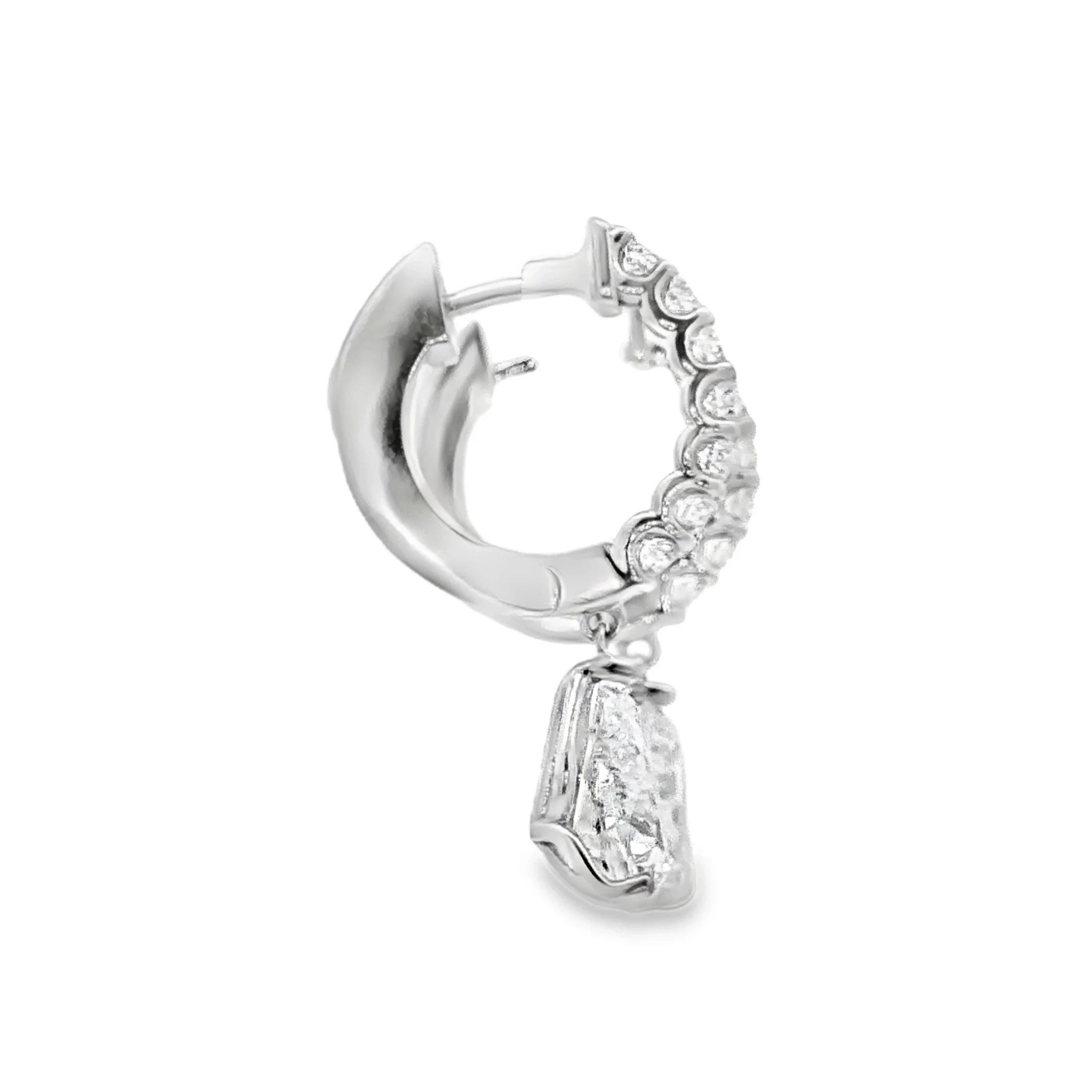 14kt White Gold Drop Earrings with 3CT PS Cut Diamonds. SKU 2694 - Image 3