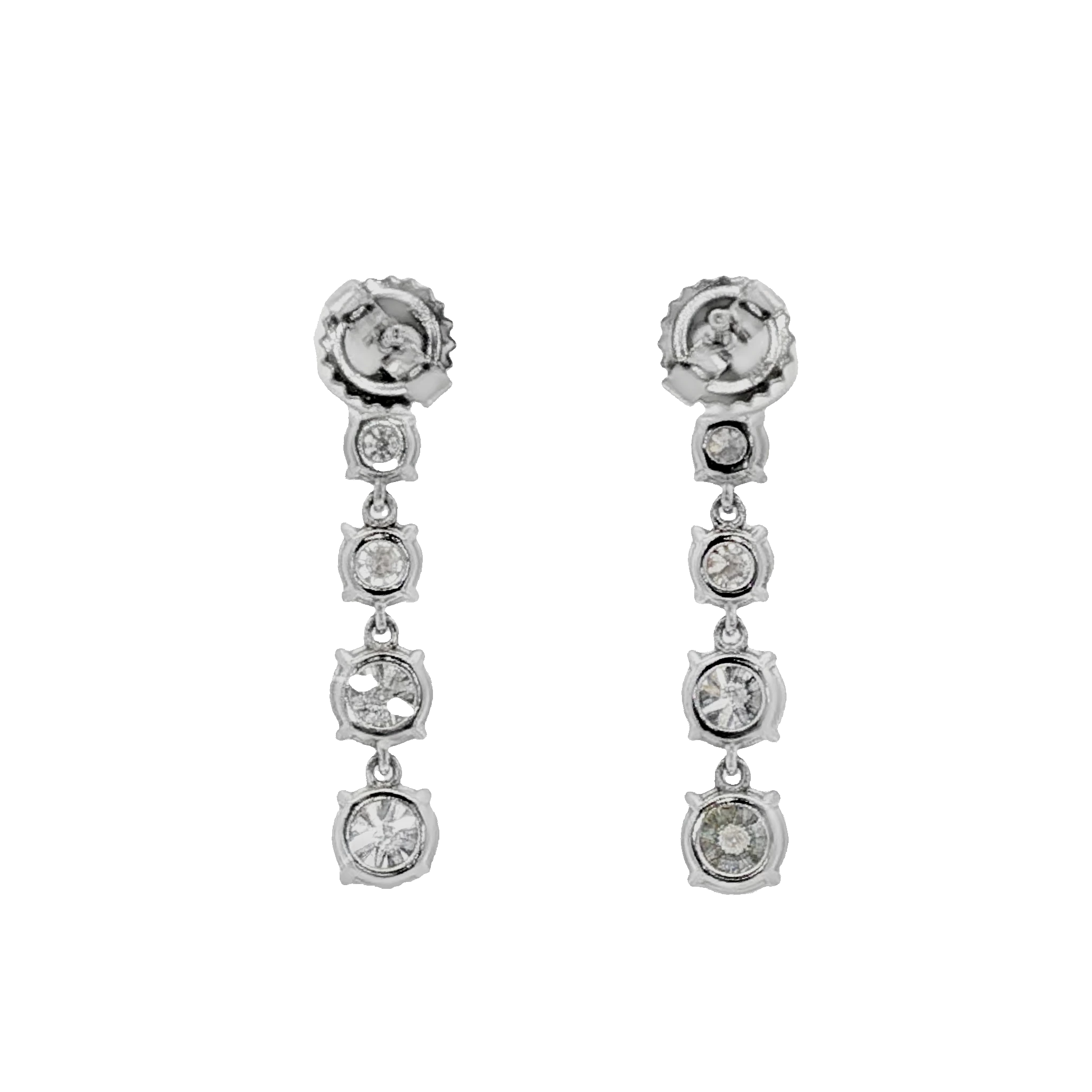 White Gold Stud Earrings with Oval matching KVVS2 Diamonds. SKU 1092 (Copy) - Image 3