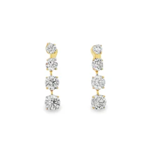 Brilliant Diamond Gold Dangle Earrings 3.49 CT in 14KYG. SKU 3070