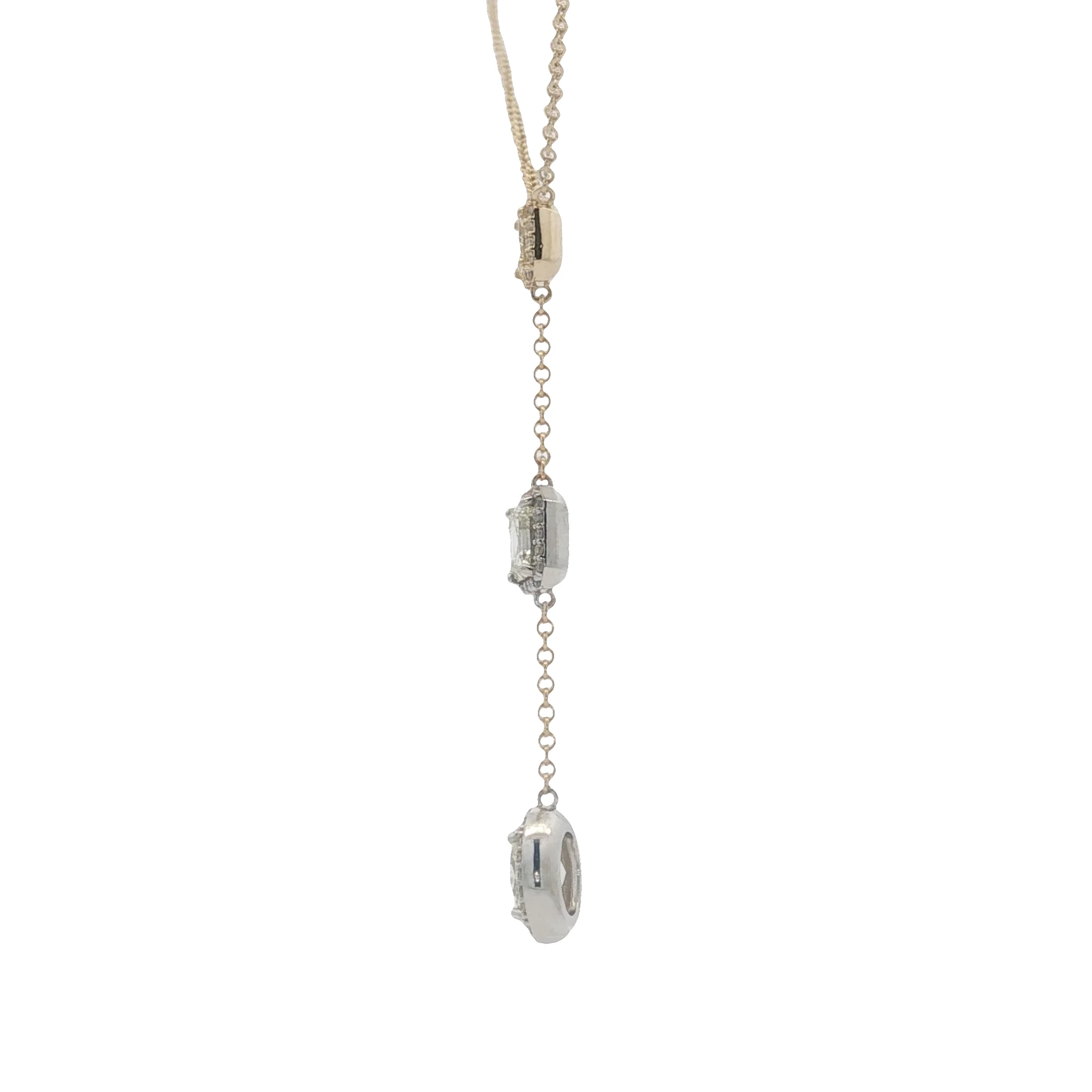 Fancy Yellow Diamond Necklace in Yellow Gold. SKU 5240 - Image 2
