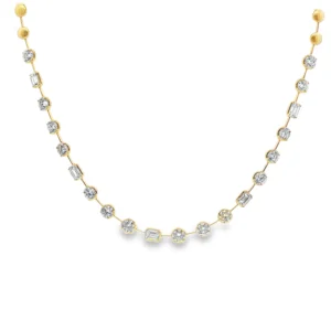 Rose Gold Diamond Necklace with Round Brilliant Cut Diamonds. SKU 5254