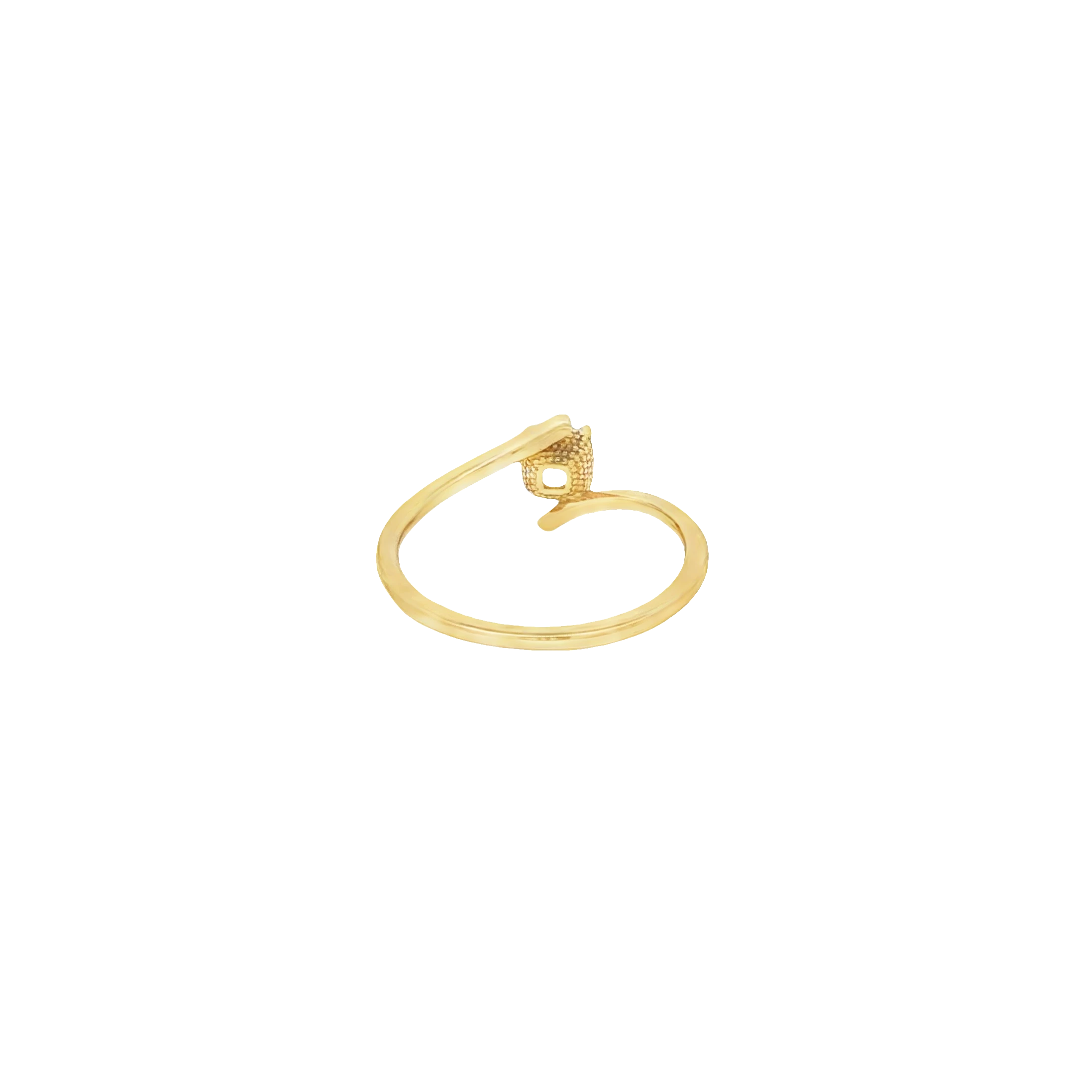Yellow Gold Solitaire Ring with Fancy Yellow Cushion Cut Diamond. SKU 5796 - Image 3