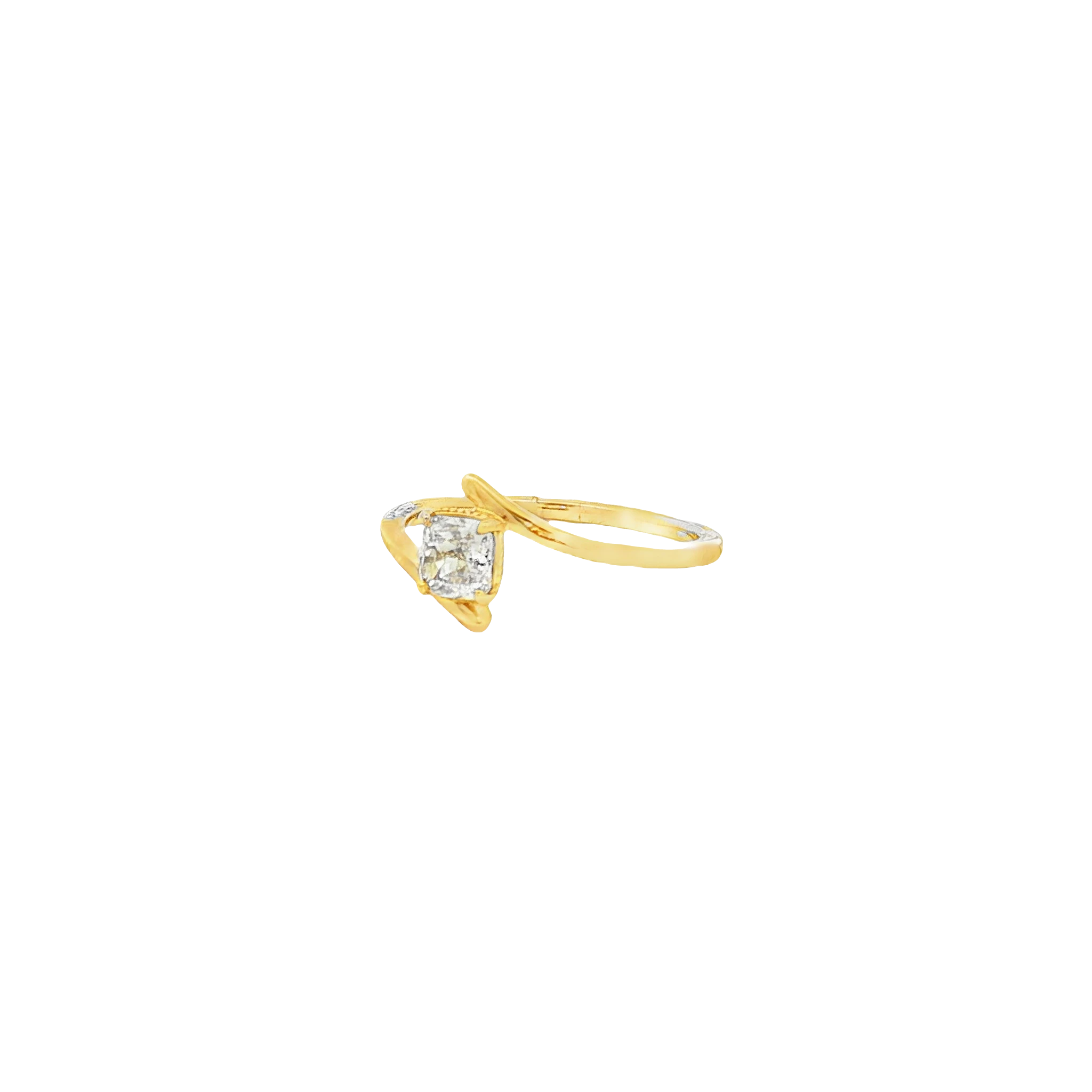 Rose Gold Solitaire Ring with Cushion Cut Diamond. SKU 5800