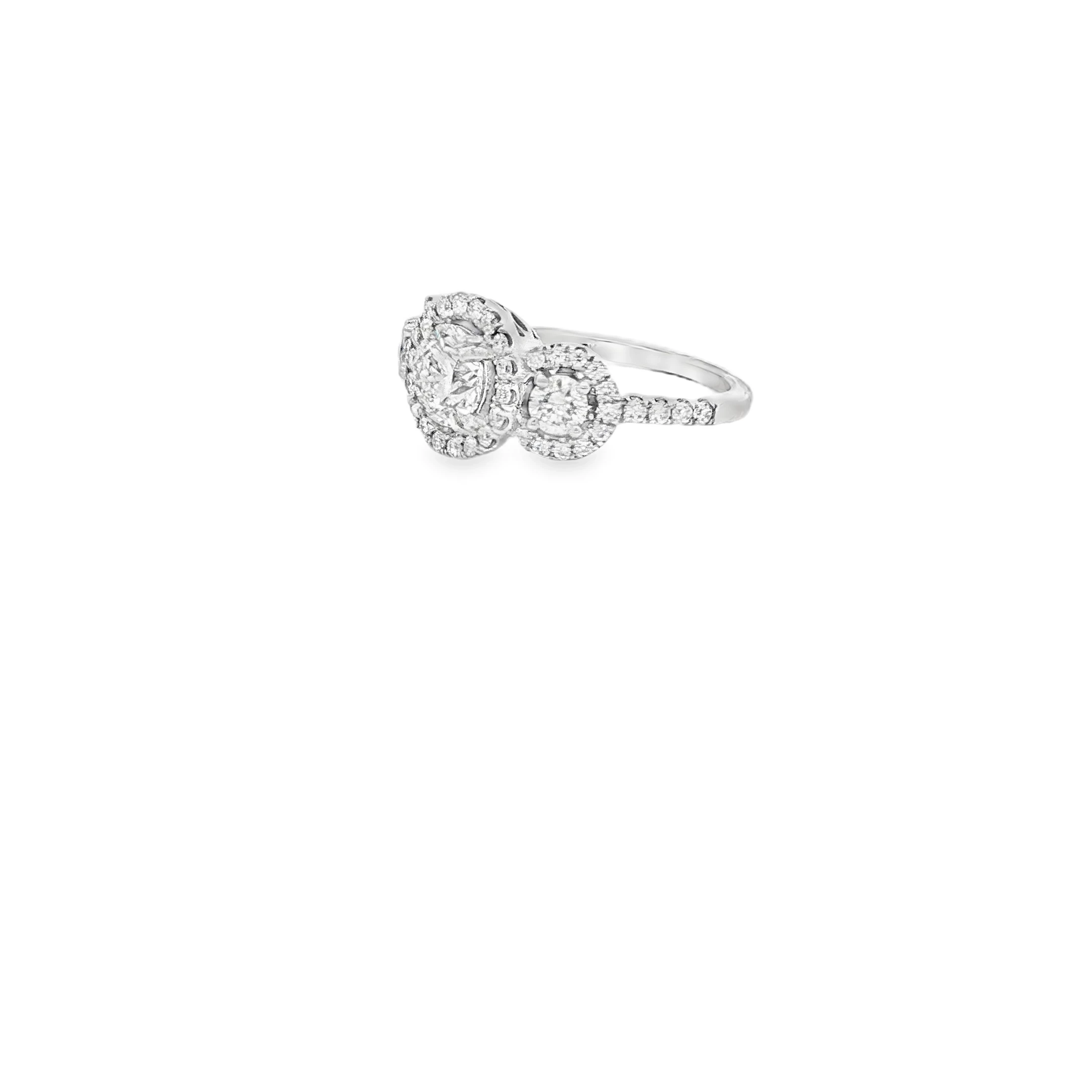 Platinum Multistone Ring with Round Brilliant Cut Diamond. SKU 5804 - Image 3