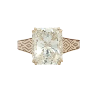 Rose Gold Engagement Ring with Emerald Cut Diamond. SKU 6098