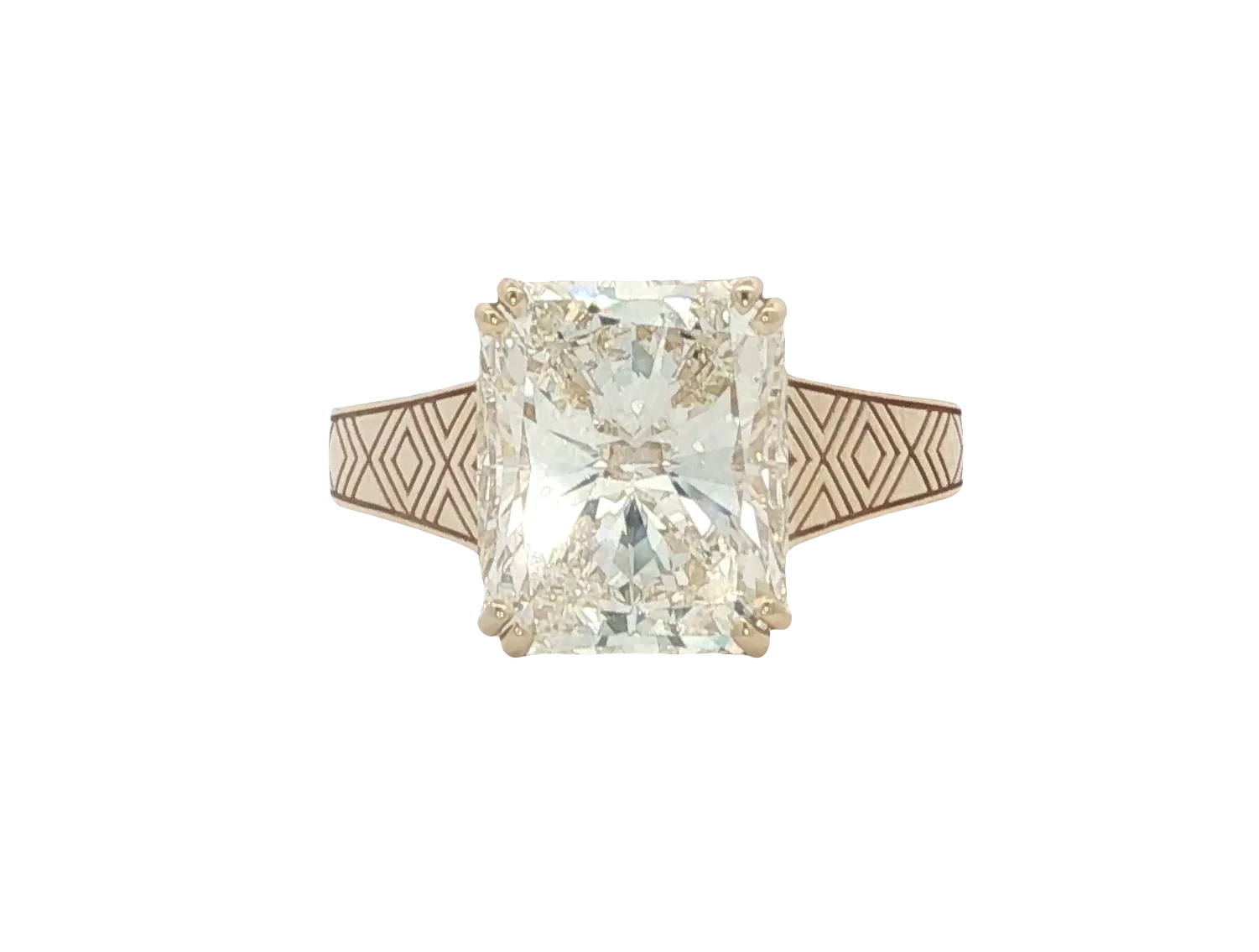 Rose Gold Engagement Ring with Emerald Cut Diamond. SKU 6098