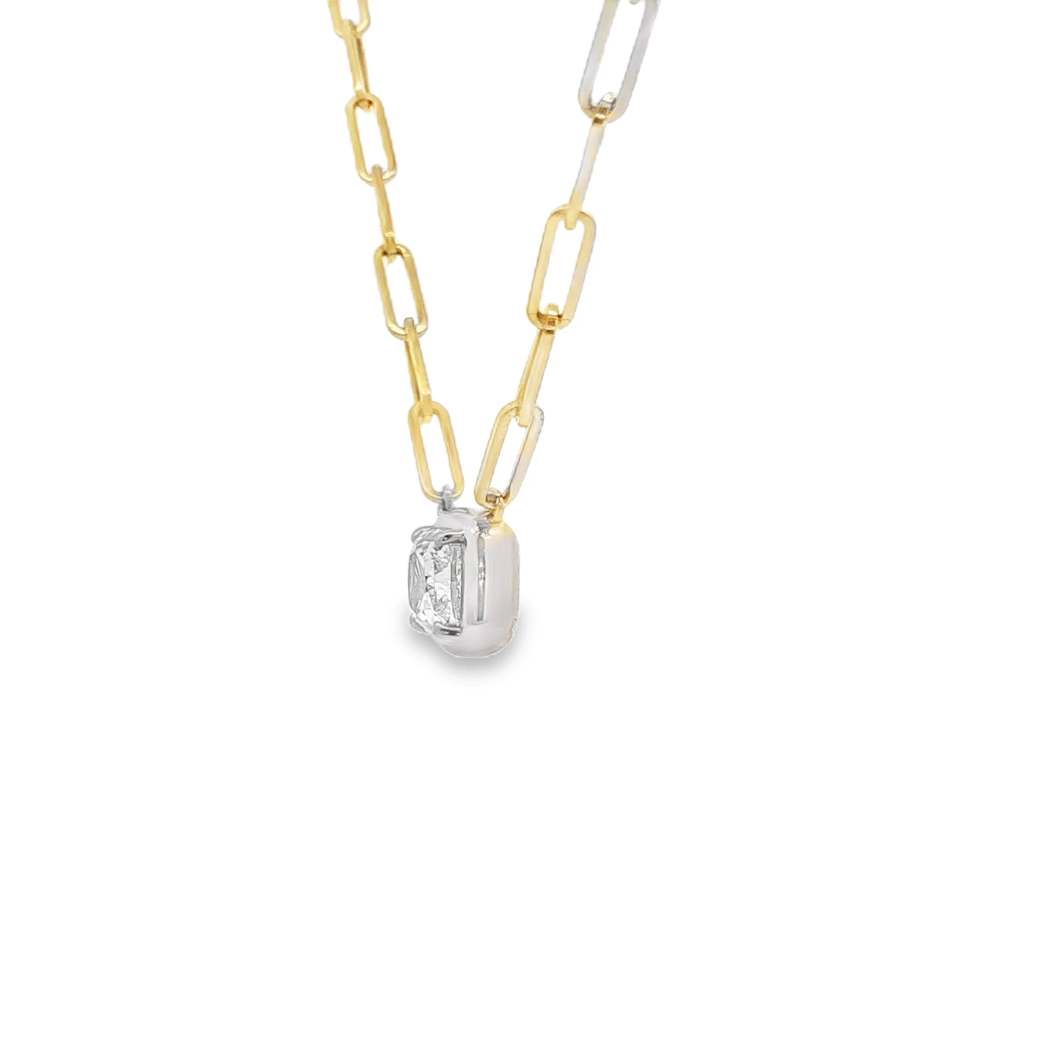 Cushion Cut Diamond Necklace in Rose Gold. SKU 6989 - Image 2