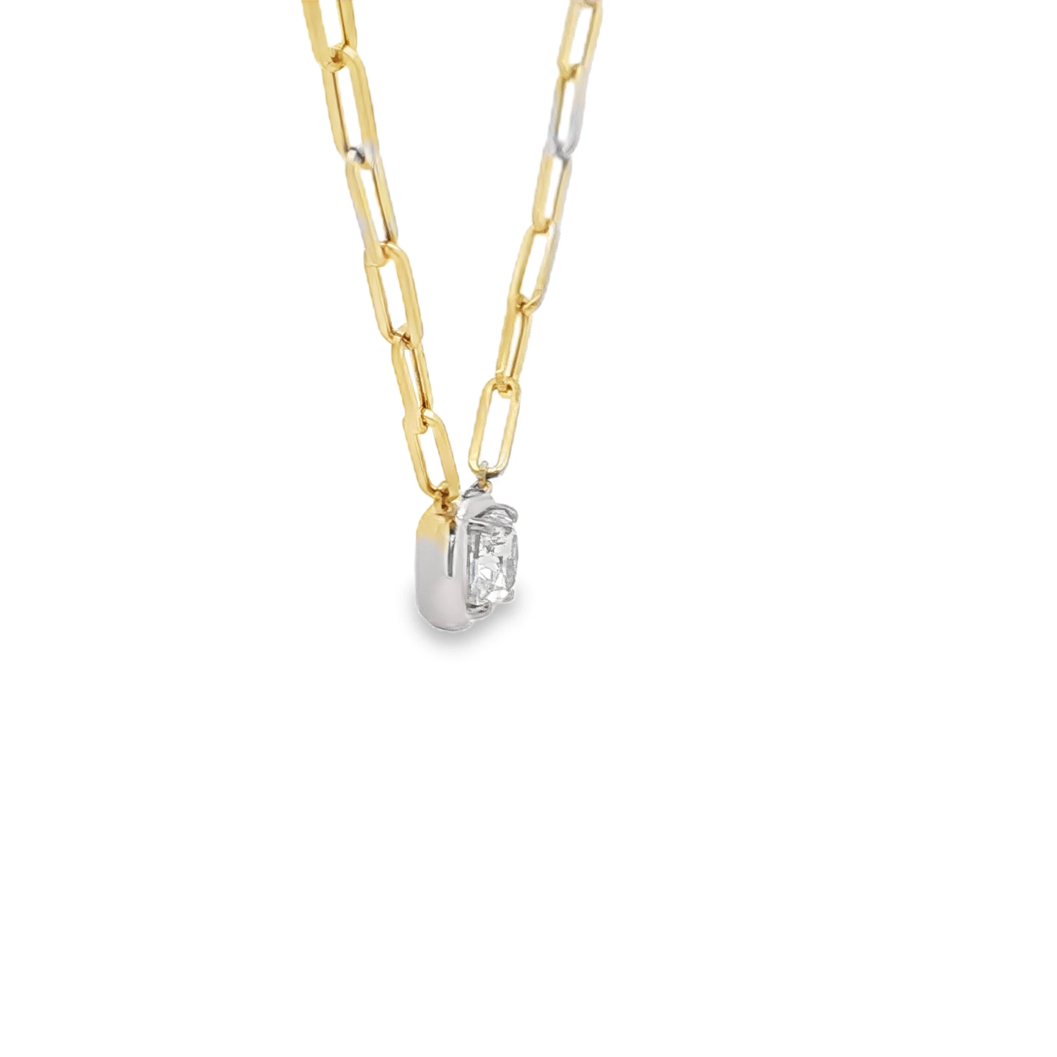 Cushion Cut Diamond Necklace in Rose Gold. SKU 6989 - Image 3
