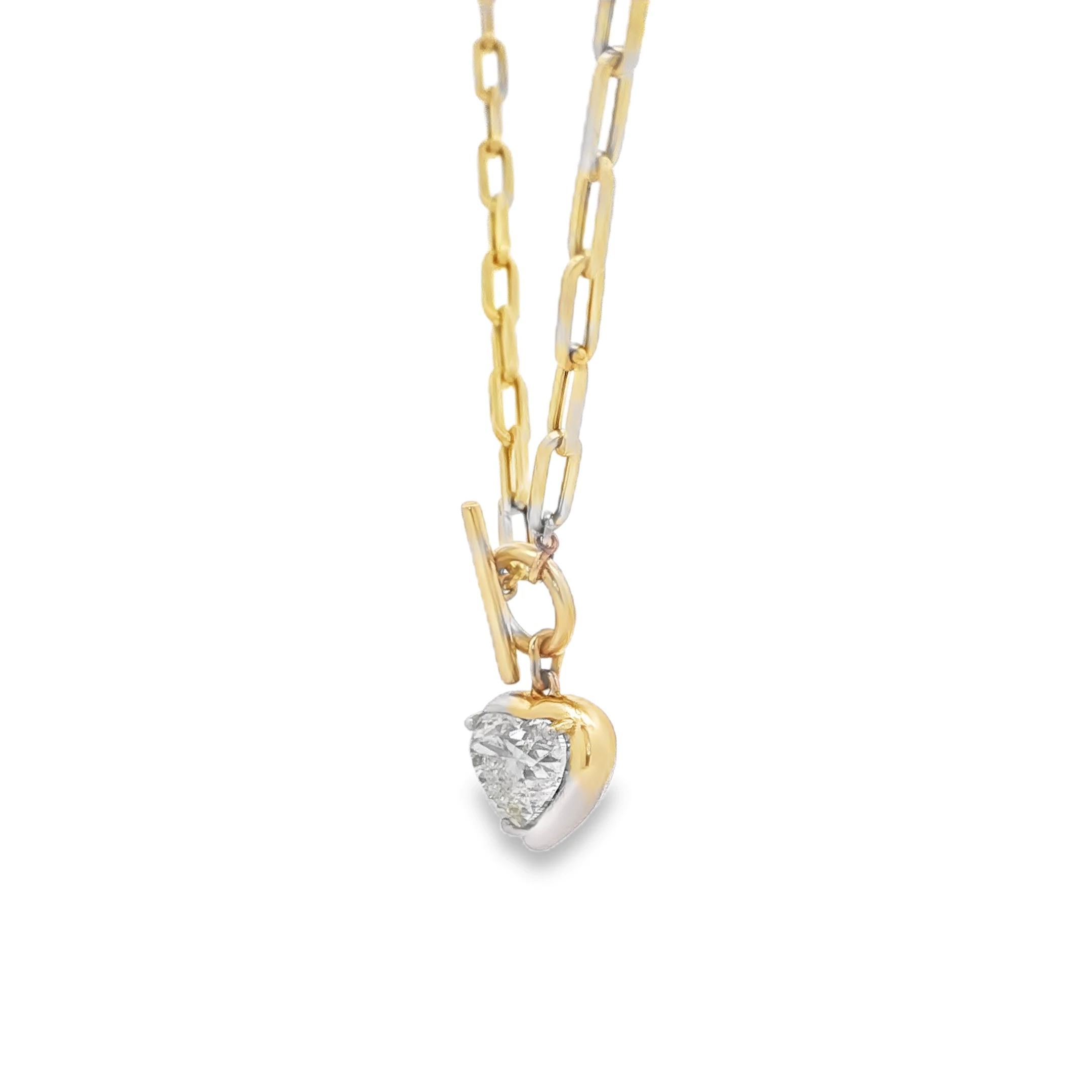 Rose Gold Heart Diamond Charm Necklace. SKU 6991 - Image 2